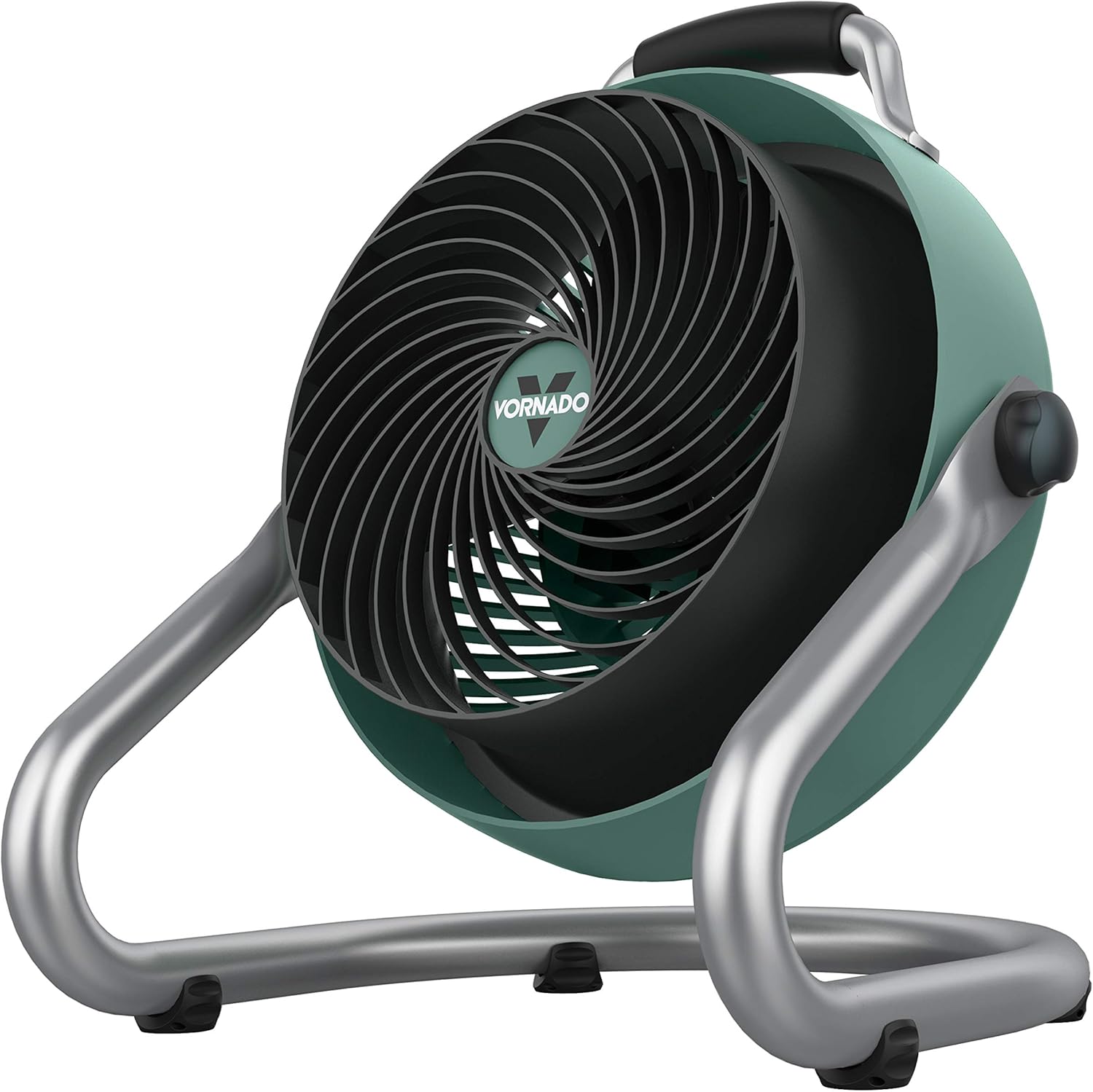 Vornado 293 Large Heavy Duty Shop Fan, 3 Speed Electric Fan, High Impact Casing, IP54-Rated Motor, Whole Room Air Circulator, Pivoting Head, Carry Handle, 16” Floor Fan for Bedroom and Garage, Green