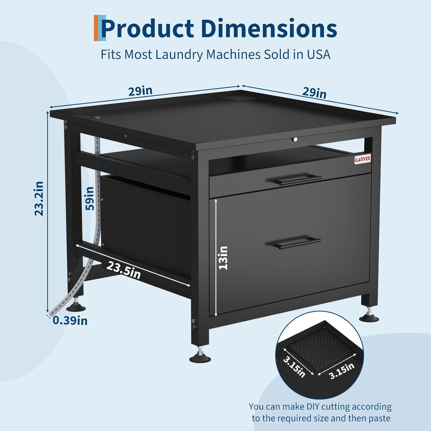 Washer and Dryer Pedestals with Pullout-Shelf and Drawer, 29