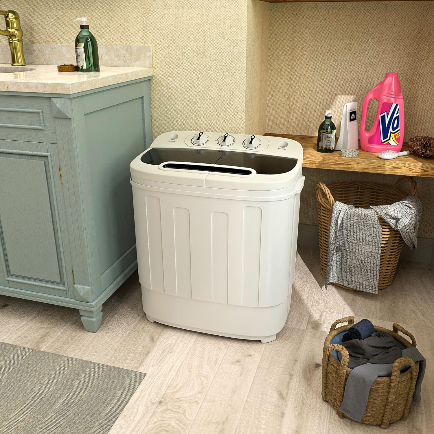 ZENY Portable Clothes Washing Machine Mini Twin Tub Washing Machine 13lbs Capacity with Spin Dryer,Compact Washer and Dryer Combo Lightweight Small Laundry Washer for Home,Apartments, Dorm Rooms,RV