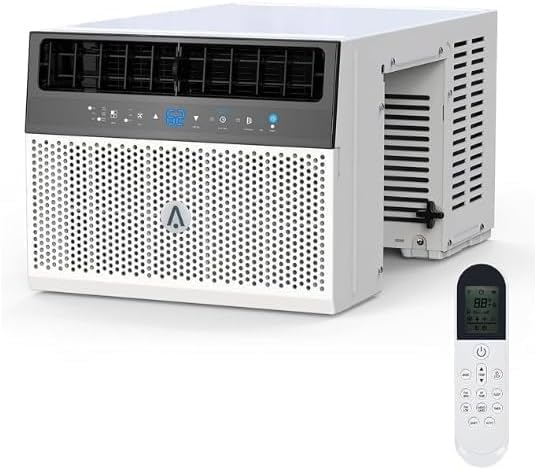 6000 BTU Window Air Conditioner with Remote - Ultra Quiet 115V AC Cools 269 Sq.Ft, Washable Filter, Easy Install for Bedroom/Dorm/Apartment (60Hz)