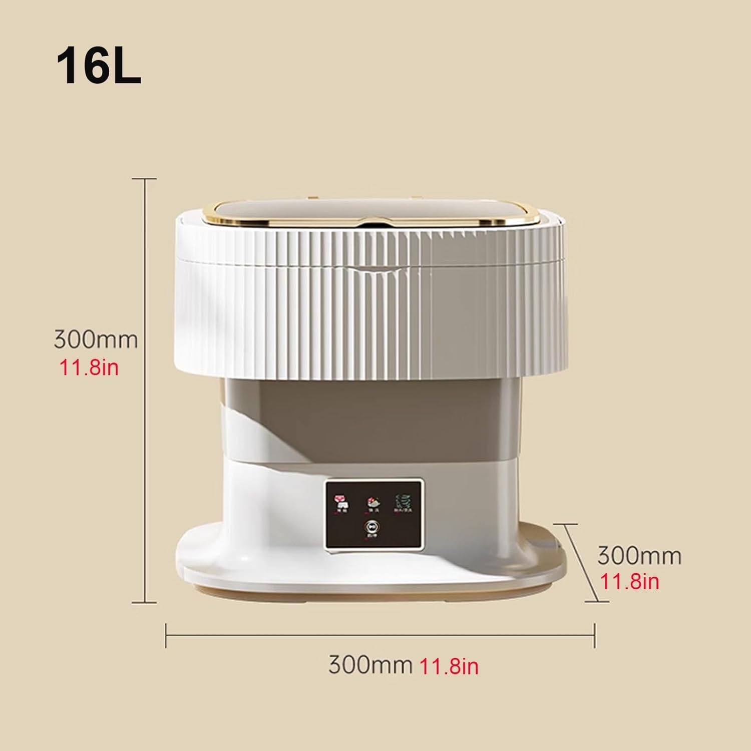 Portable Mini Washing Machine, 16L Small Foldable Washer with Dehydration, Large Capacity Folding, for Baby Clothes Socks Underwear, Apartment Dorm Camping Travel(Brown)