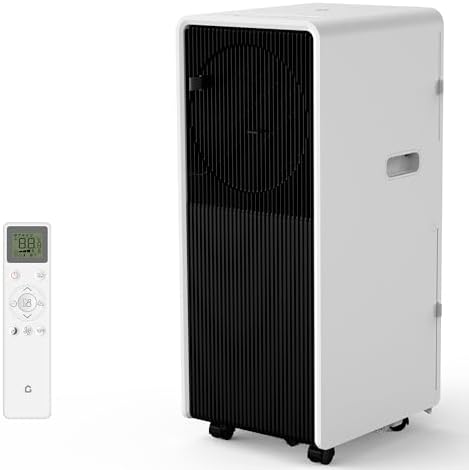 GAOMON 14,000 BTU Portable Air Conditioner Cools Up to 750 Sq.Ft, 3-IN-1 Quiet Portable AC Unit with Remote Control for Large Room, Campervan, Office, Temporary Space, Black+White