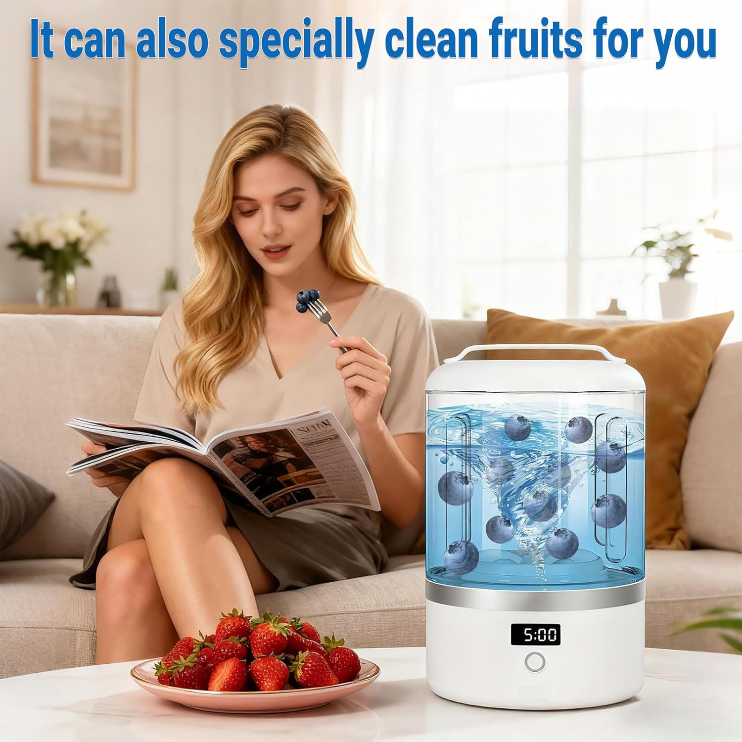 Portable Washing Machine, Mini Washer for Socks & Underwear, 1.5L Compact Electric Ultrasonic Washer for Travel, Dorm, Apartment, 5/15-Min Quick Wash with LED Display