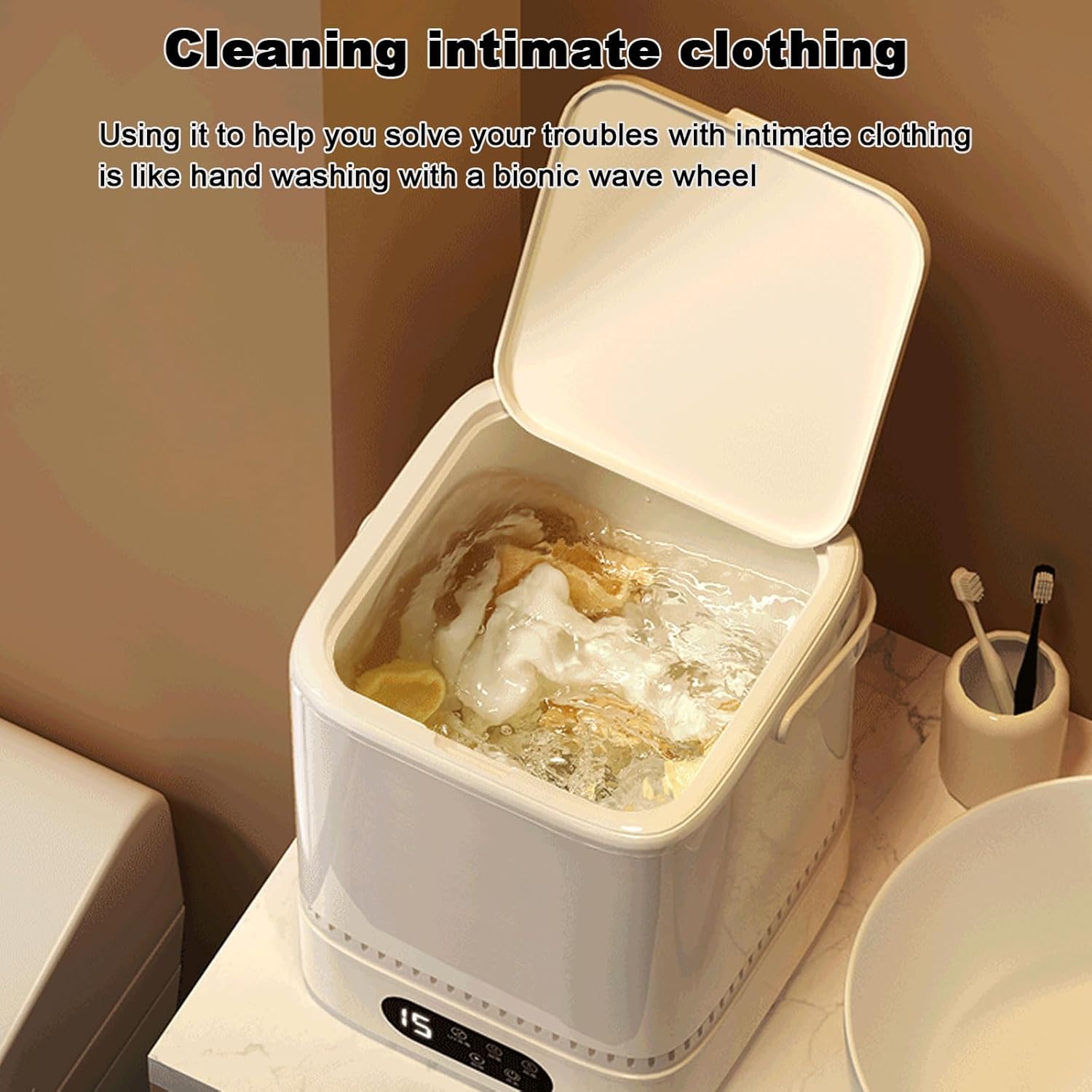 Portable Washing Machine and Dryer, Travel Washing Mini Washing Machine with Draining Basket, Apartment Washing Machine for Underwear, Socks, Towels, Delicates Compact Washing Machine