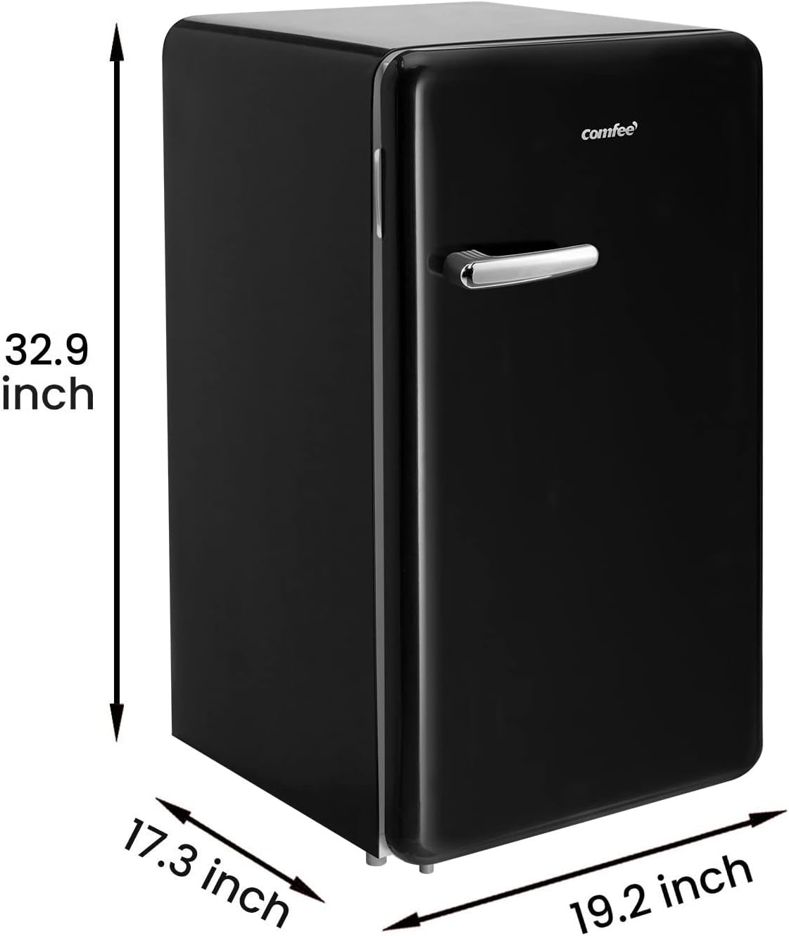 COMFEE' 3.3 Cubic Feet Solo Series Retro Refrigerator Sleek Appearance HIPS Interior, Energy Saving, Adjustable & Galanz GLCMKZ07BKR07 Retro Countertop Microwave Oven with Auto Cook & Reheat, Defrost