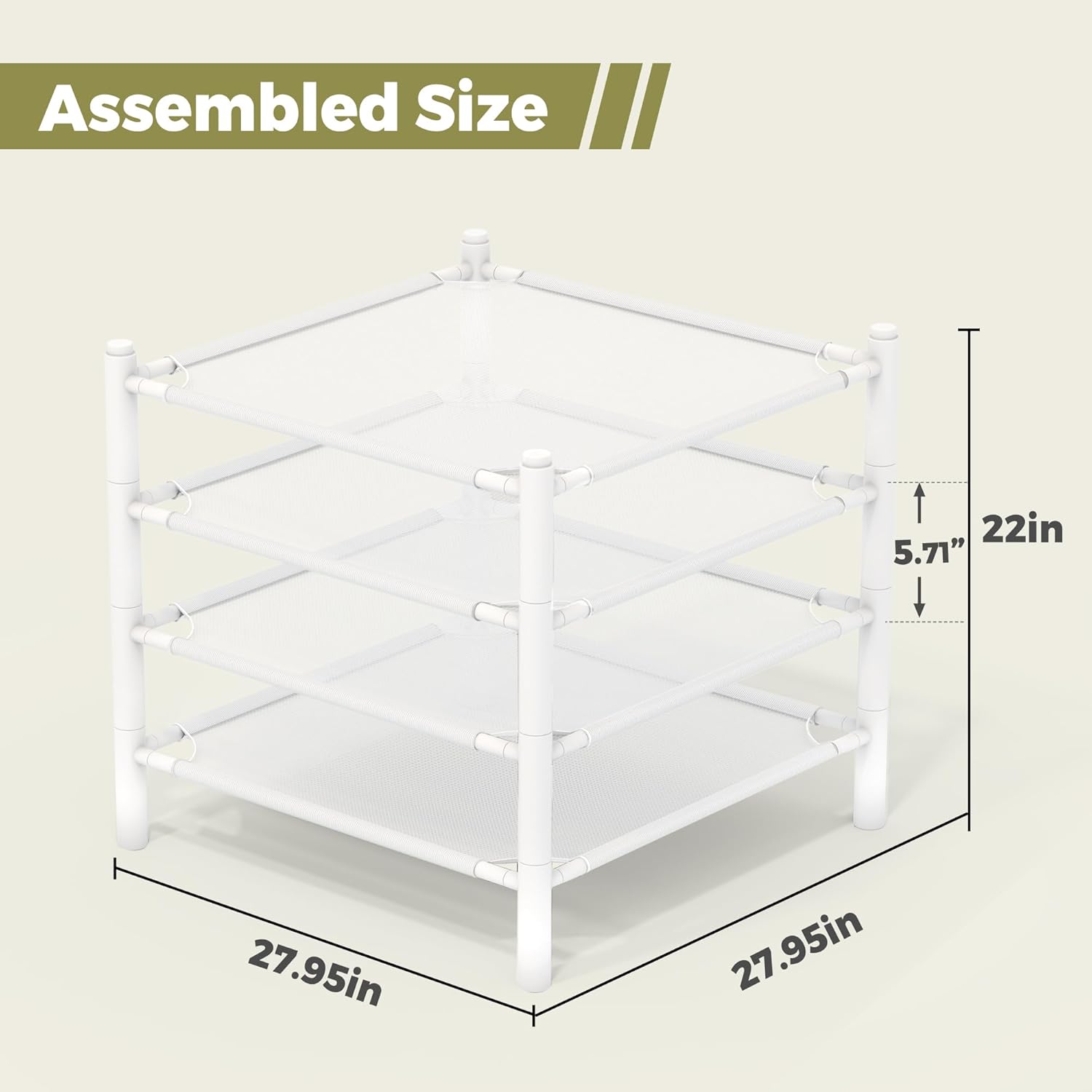 Sweater Drying Rack, 4-Layer Stackable Flat Clothes Drying Rack, Laundry Drying Rack, Mesh Air Dryer, Portable Dry Rack for Indoor & Outdoor