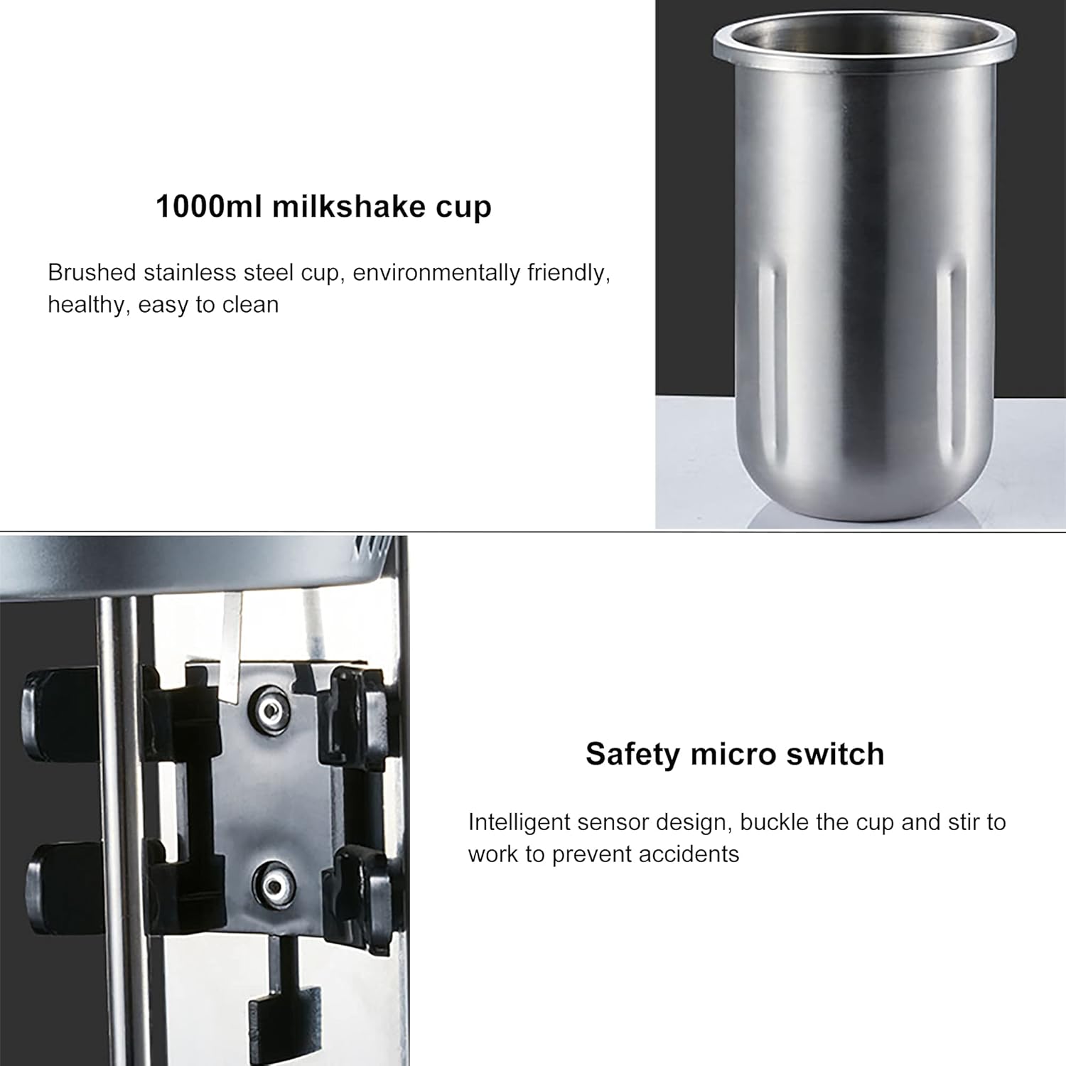300W Commercial Milkshake Maker Machine, 1000Ml*2 Double Head Milkshake Mixer, 12000-18000 R/Min Food Blender Machine, Ce/Fcc