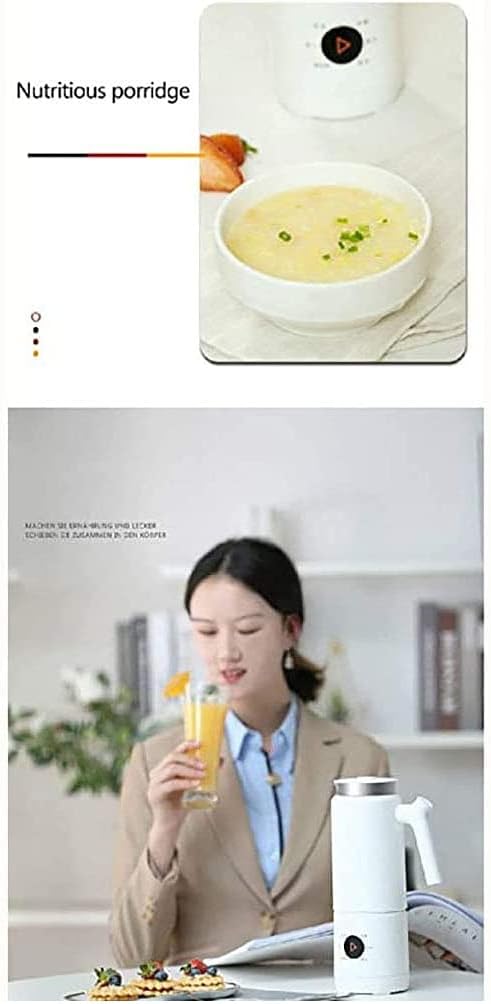 Multi-Function Juicer, 300ML Soymilk Maker Machine Mini Blender Fully Automatic Multifunction Portable 6 Leaves 304 Stainless Steel 110-240V Filter-Free(D)