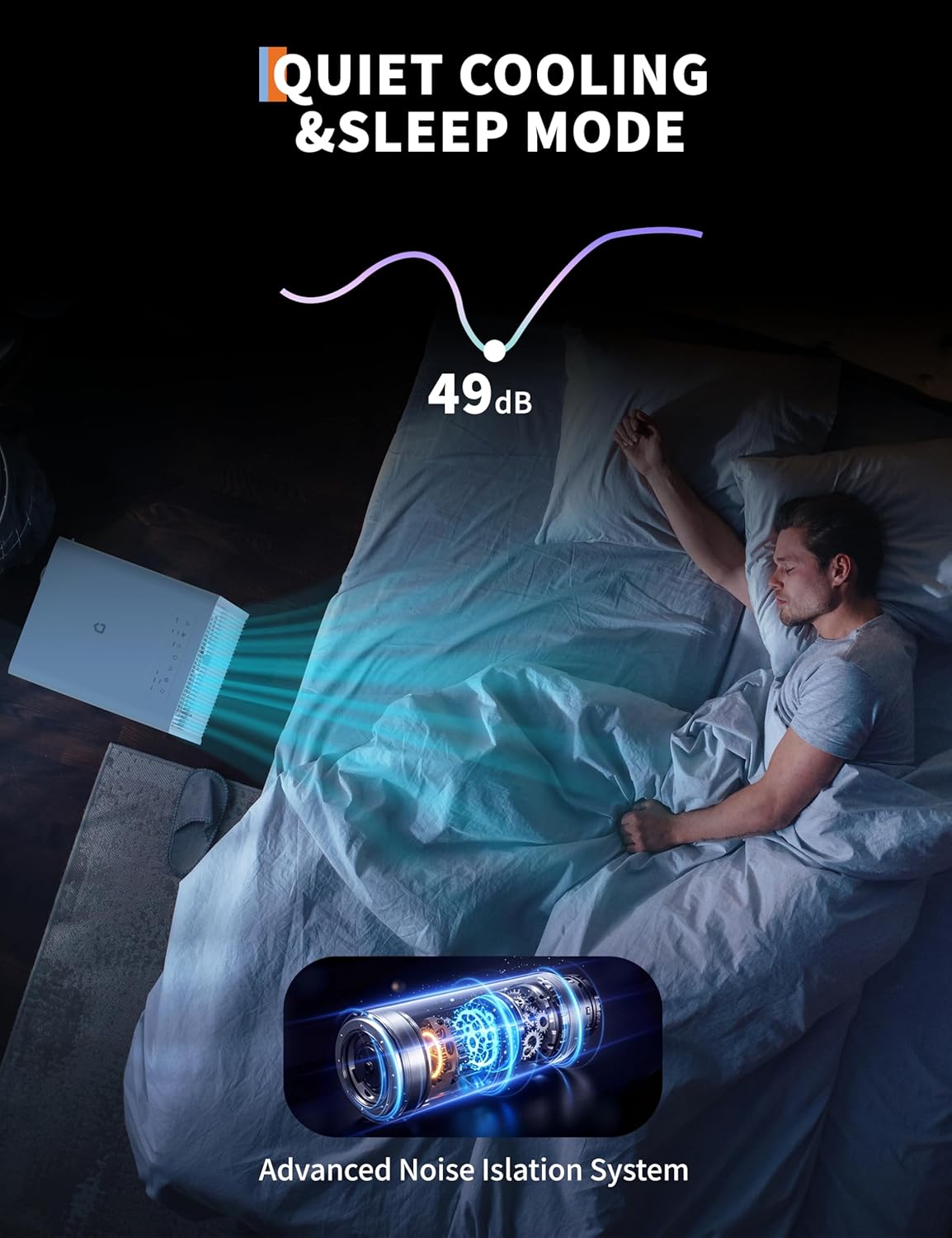 8,000 BTU Portable Air Conditioner, Gray