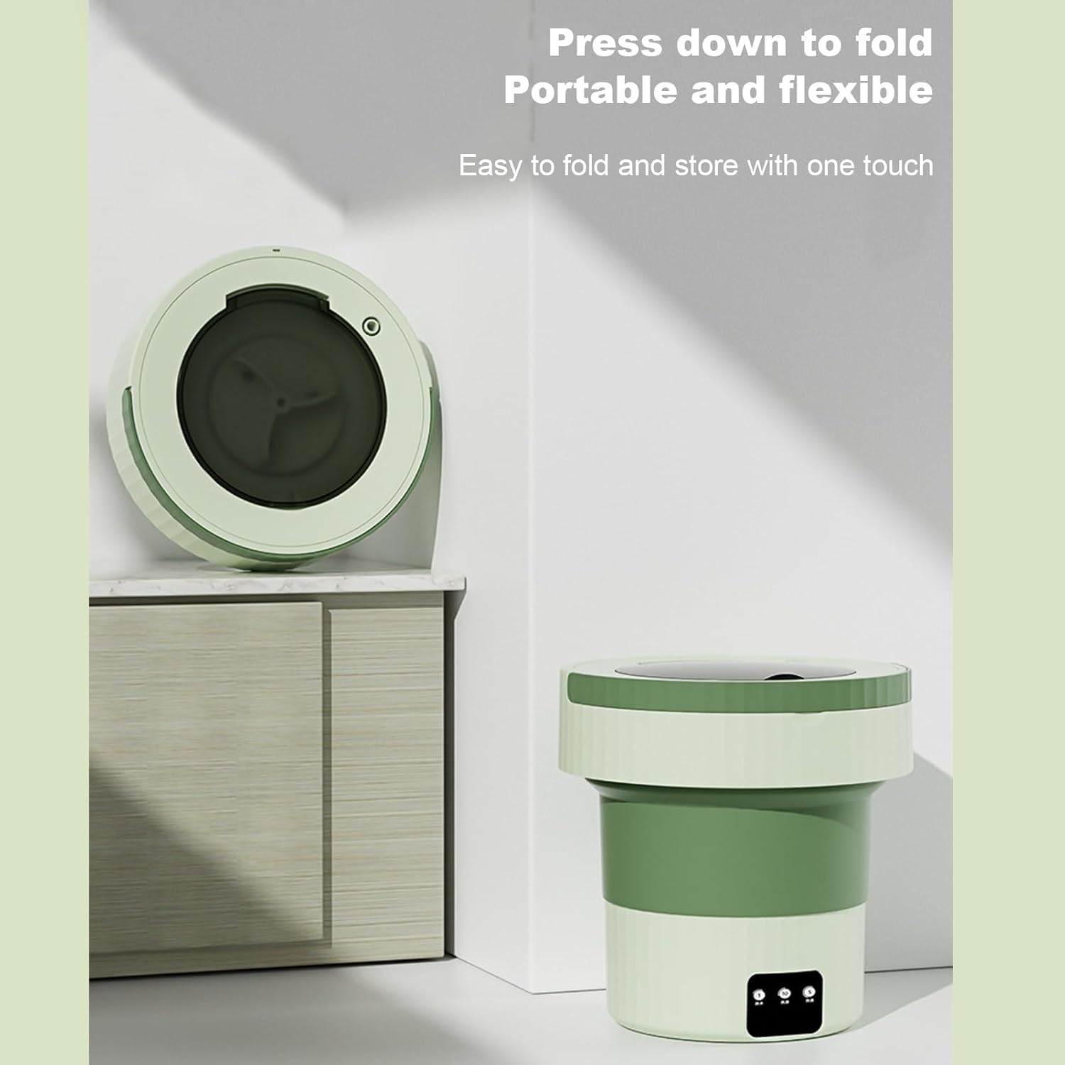 WHYATT Portable Mini Washing Machine Foldable,7L, for Washing Baby Clothes, Underwear Or Small Items,as a Gift for a Child