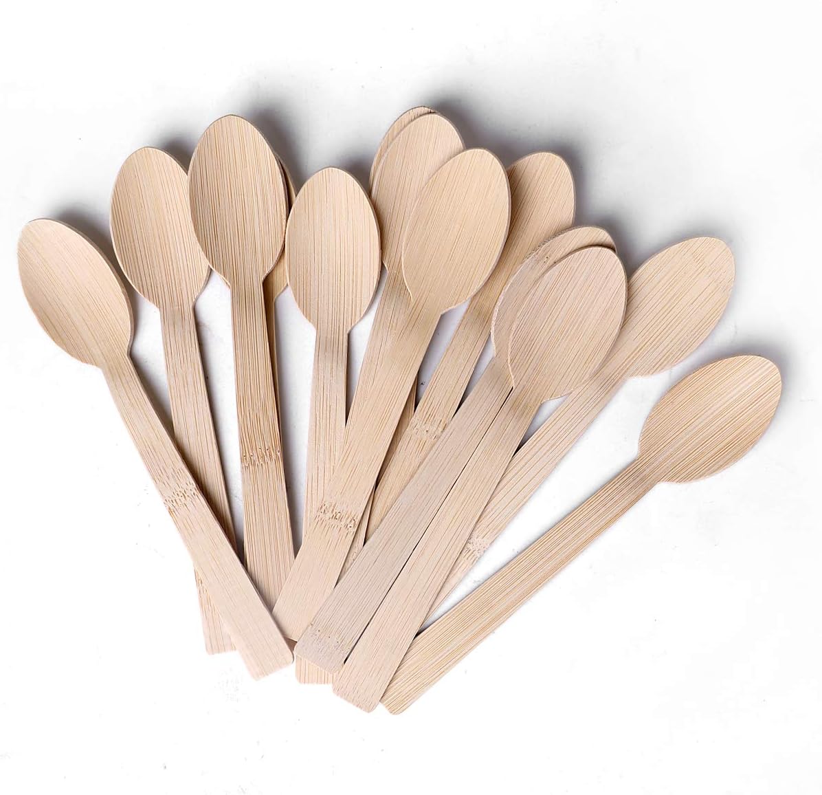 Bamboo Utensils- 2000 PK Bamboo Spoons for Eating Disposable 100% Compostable Eco Friendly Biodegradable Renewable Natural Travel Cutlery 6.7