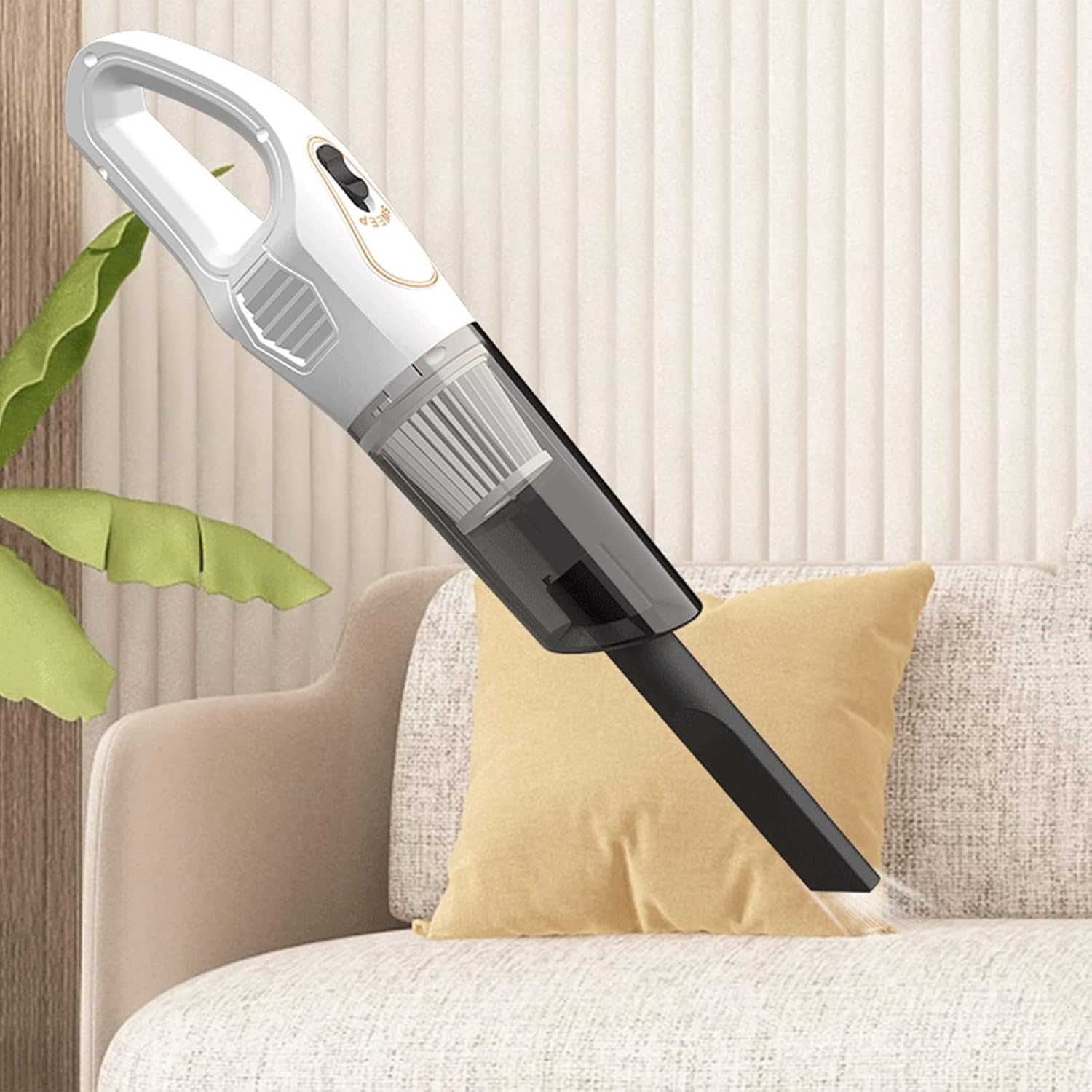 Handheld Vacuum Cleaner Cordless 120W 10000PA Strong Suction Rechargeable Light Weight Wet Dry Portable Car Vacuum Cleaner for Home, Car and Pet,Black,Wired