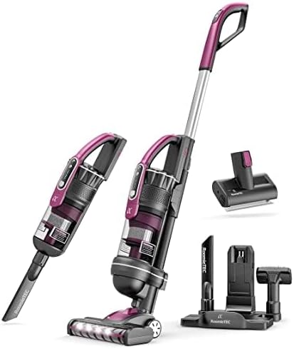 Roomie Tec SlimVac Upright Cordless Vacuum Cleaner, Dual Motor Powerful Suction, Up to 40 min Runtime, Lightweight, Includes Pet Brush for Hair, HEPA Filter, Ideal for Home Cleaning, Carpets, and Cars