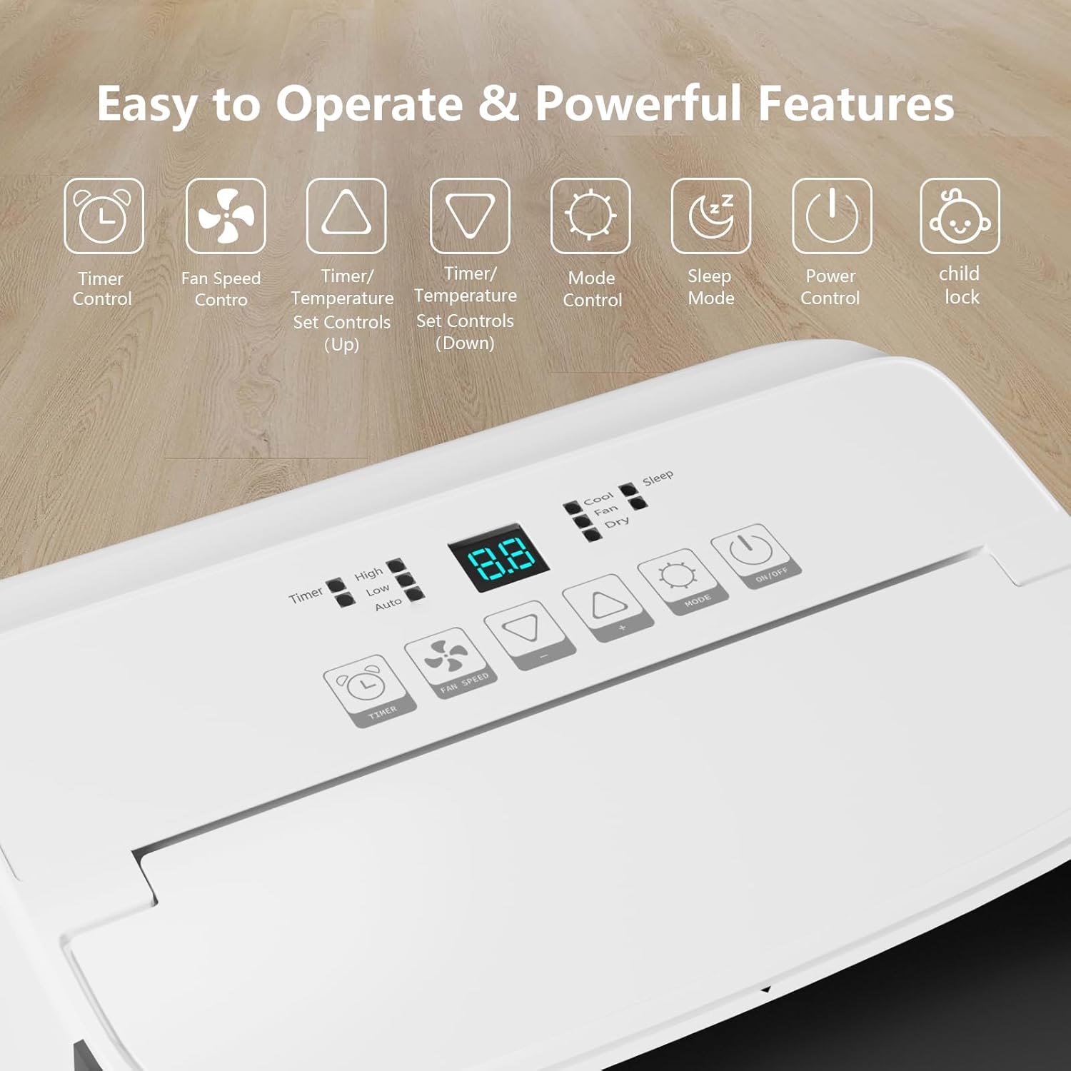 PULLAFUN 14,000 BTU Portable Air Conditioner,Powerful Cooling up to 750 Sq.Ft,3-in-1 with Dehumidifier & Fan, Energy Efficient, Ultra-Quiet Operation, Remote Timer Control for Home, Office, School