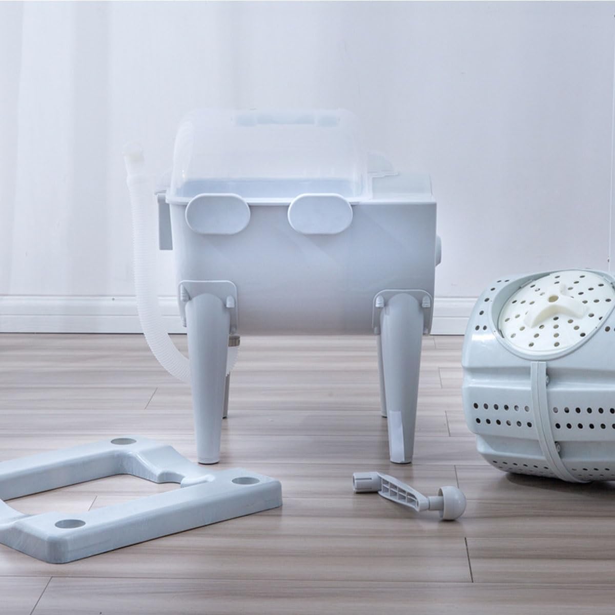 Generic Portable Washer 2 In 1 Mini Manual Washing Machine And Dehydrator Combo 38x35x60cm/15x14x24in Travel Washing Machine For Apartment & Tiny Spaces, Gray, FBFNDBBBX-GRAY-38X35X60CM/15X14X24IN