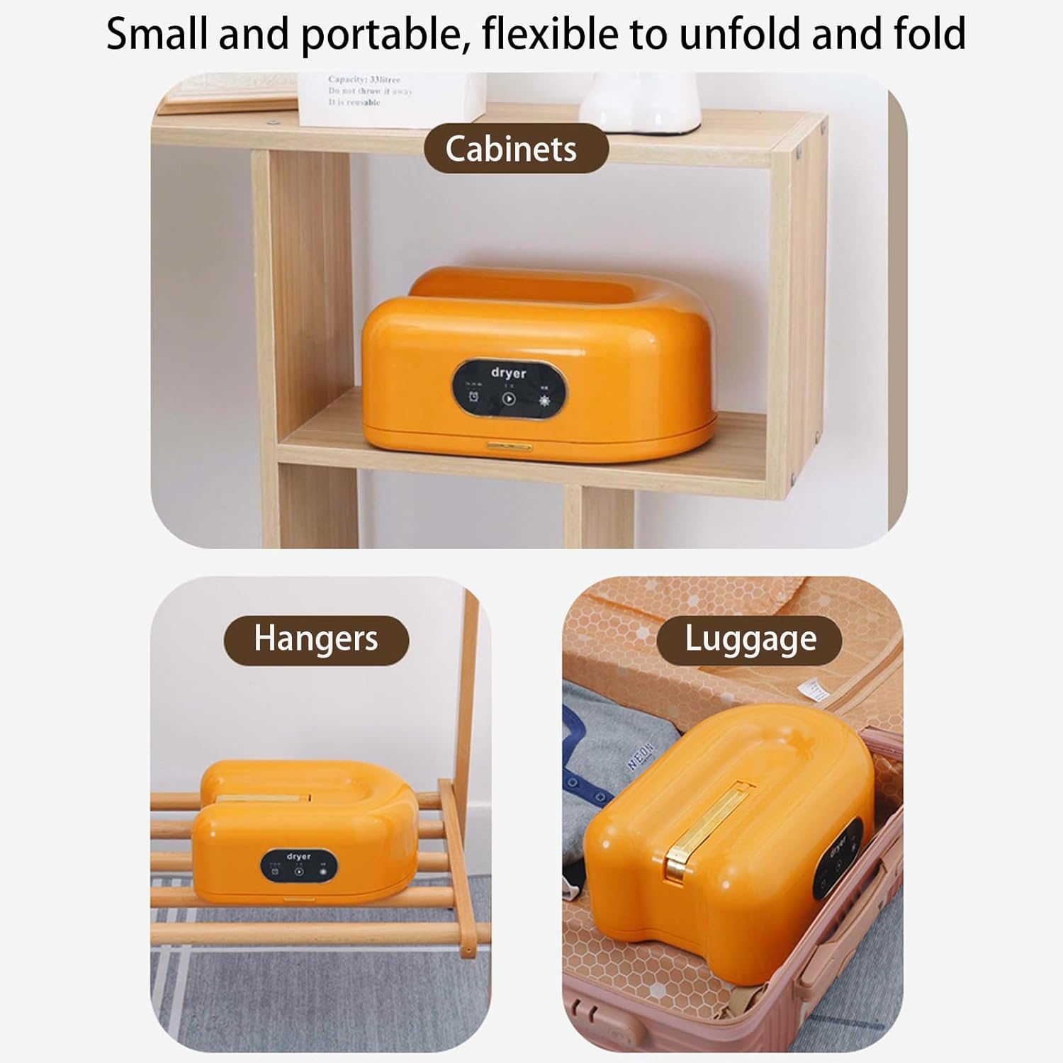 Portable Clothes Dryer Foldable 110V Electric,Fast Drying for Apartments, RV,Camping,Large Capacity 10 Items,Compact Space-Saving Design,Dual Modes & Auto Shutoff