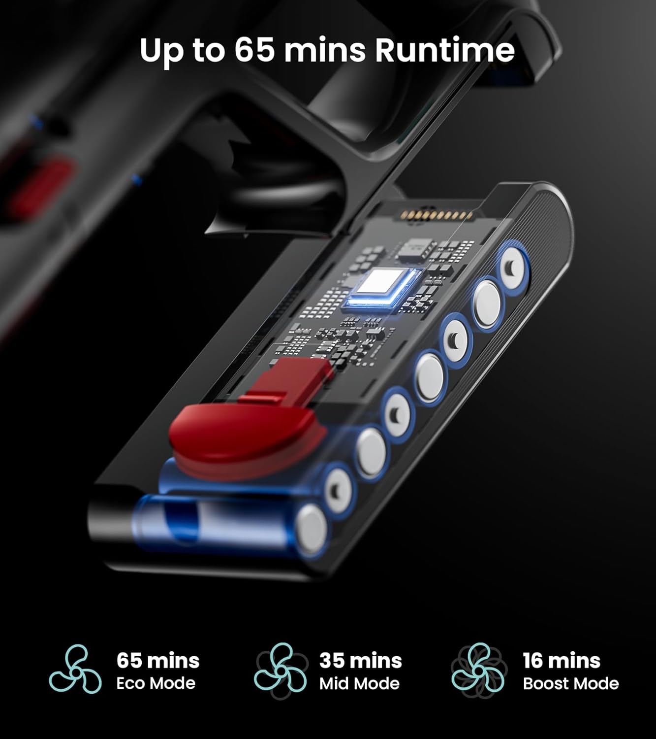 Cordless Vacuum Cleaner, Upgraded 580W 48KPA 65Mins Vacuum Cleaners for Home, Cordless Stick Vacuum Cleaner with Self-Standing and LED Screen, Anti-Tangle Wireless Vacuum for Pet Hair/Carpets/Floors