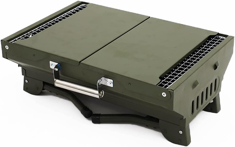 Portable Charcoal Grill Outdoor BBQ Grills Cooking, Stainless Steel Folding Camping Grill, for Campfire, Picnic, Hiking Grill Tool