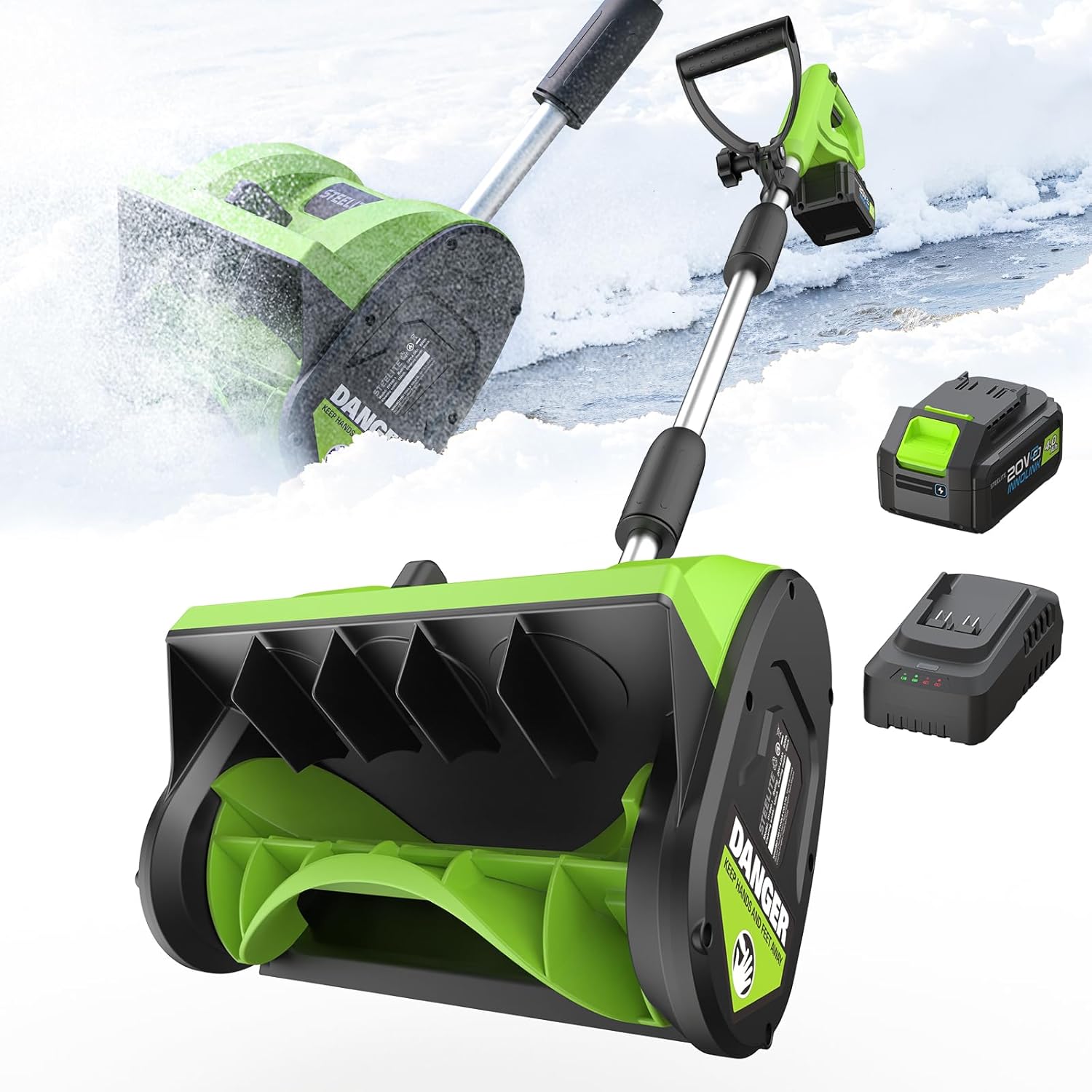 STEELITE 21V Cordless Snow Shovel, 12