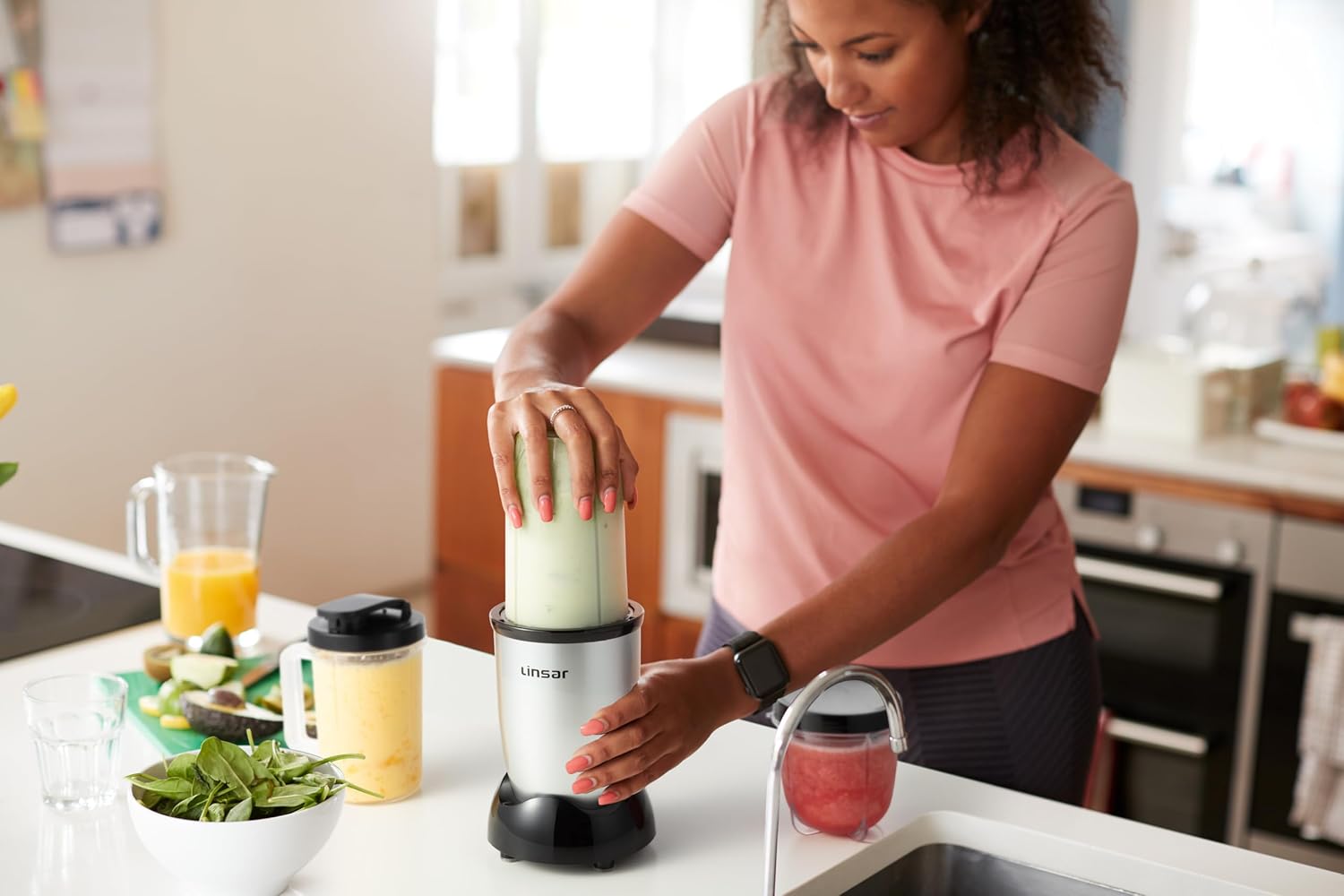 High Speed Blender (Silver) with additional Blender Cups, Amazing Shape Bullet Blenders For Making Smoothies, Mini Blender, Smoothie Maker for Gym, Work or Home