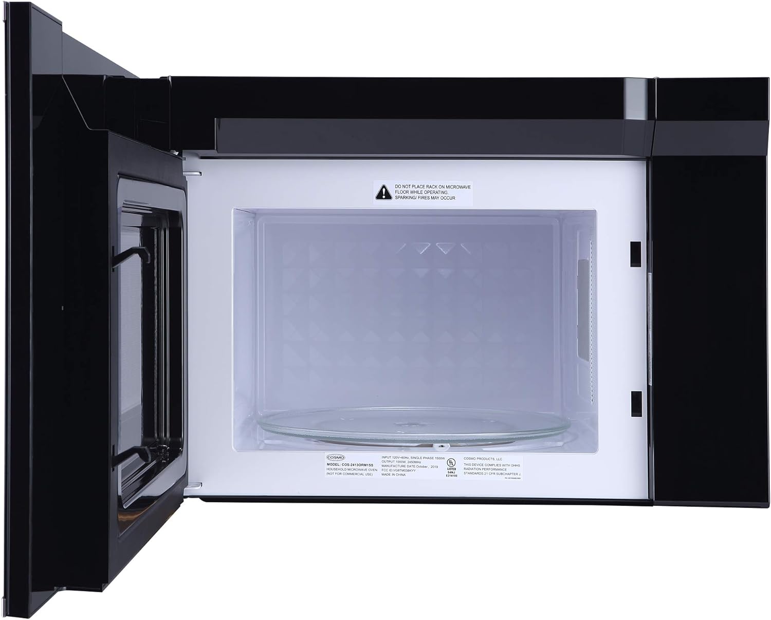 COSMO COS-2413ORM1SS 24 in. Stellar Collection 1.34 cu. ft. Over the Range Microwave in Stainless Steel with Vent Fan