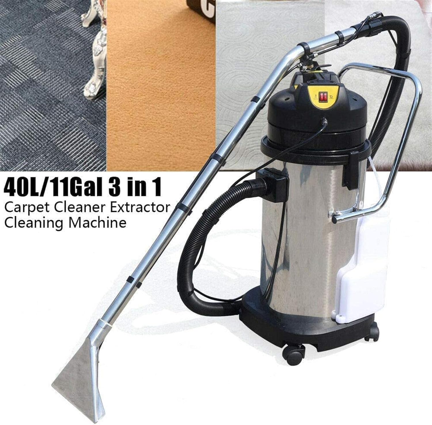 Carpet Cleaner Machine, Stainless Steel Body,with 3 in 1 Portable Extractor for Car Detailing Ultimate Cleaning Power
