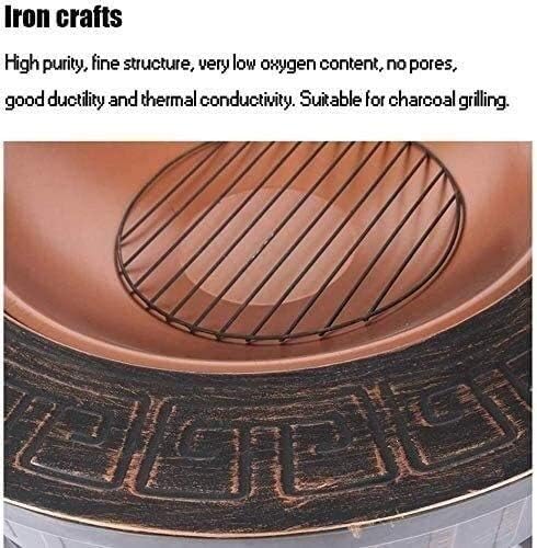 Fire Pits Outdoor Wood Burning Fire Pits Outdoor Metal Firepit Round Table Backyard Patio Garden Stove Wood Burning Fire Pit with Spark Screen with Cover BBQ Cooking for Outside Ca