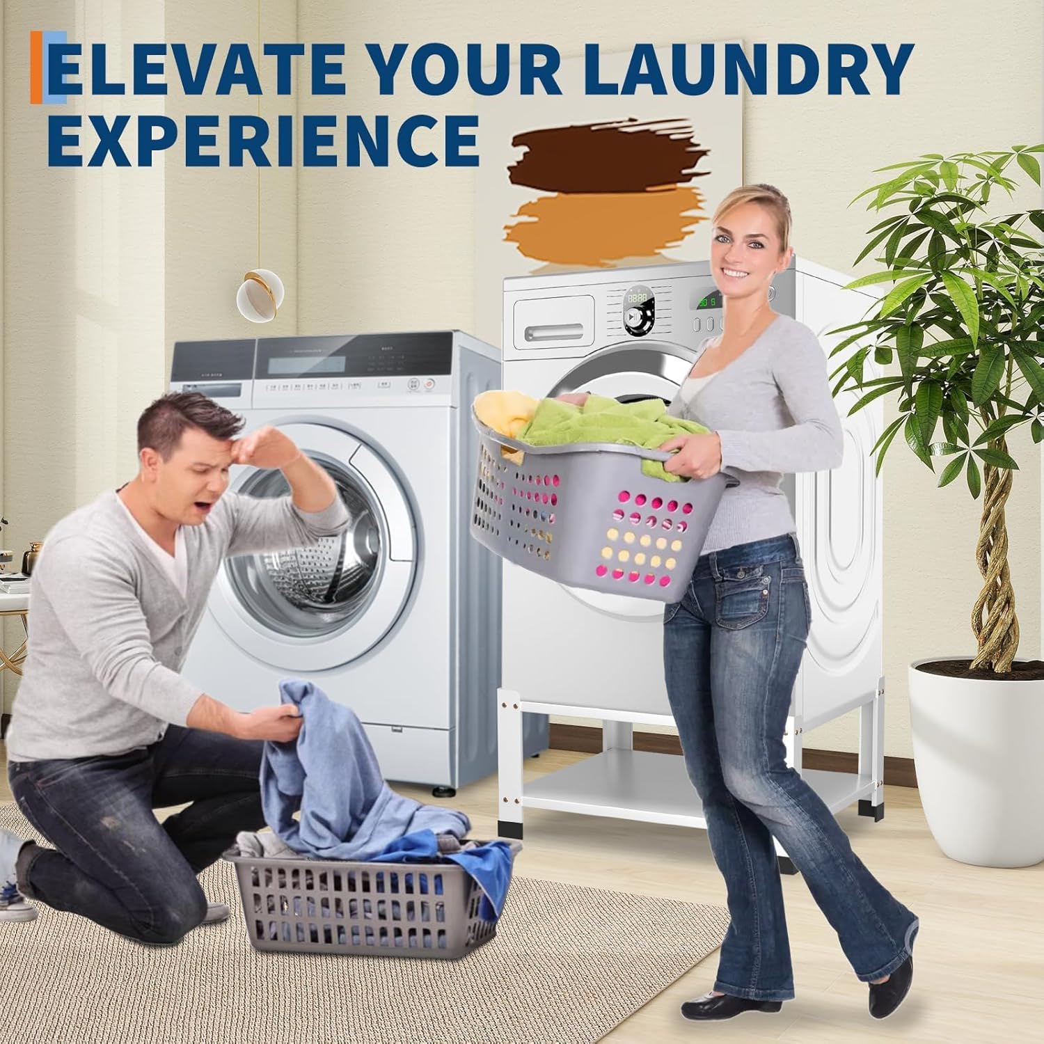 Laundry Pedestal,Heavy Duty Steel Washer and Dryer Stand,28