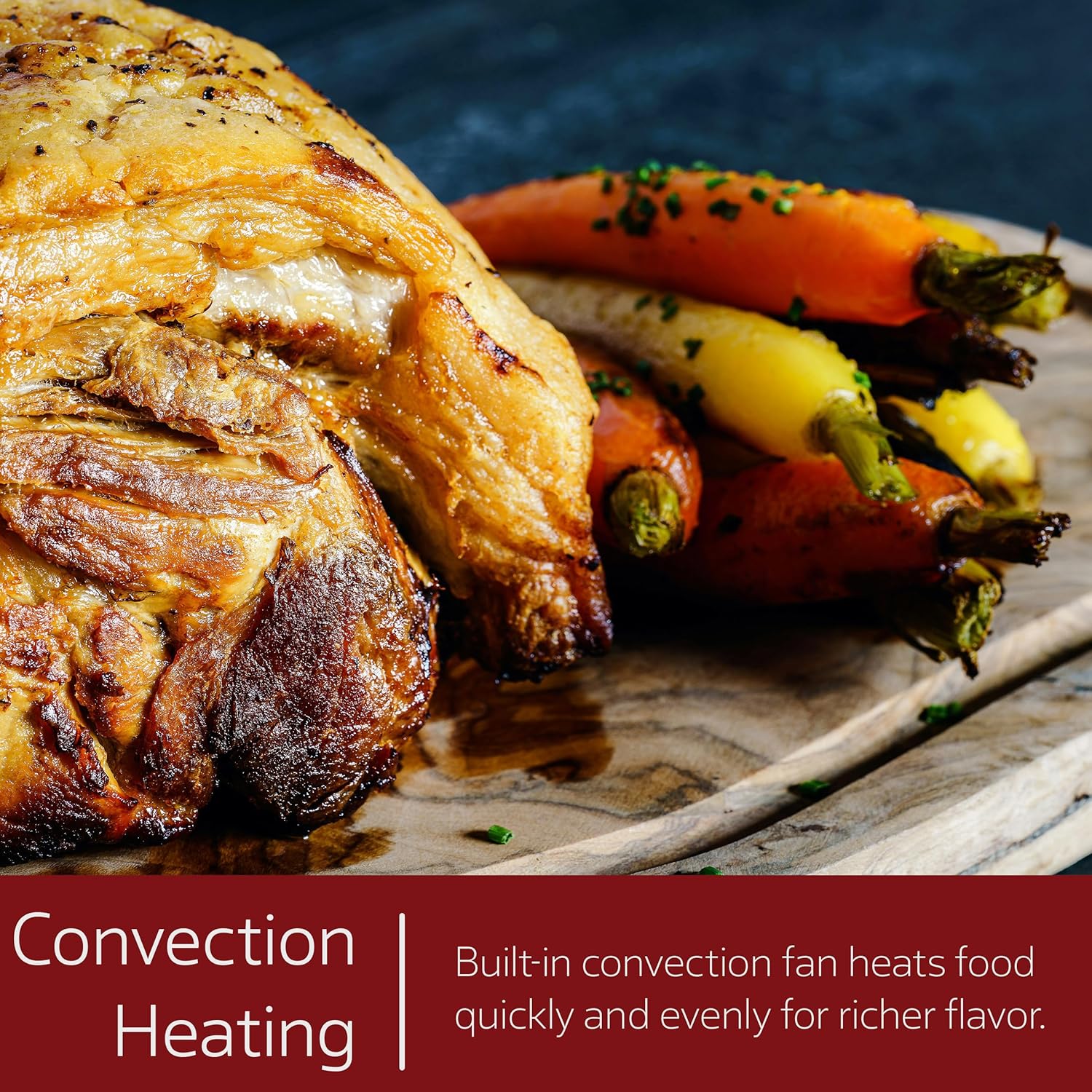 MegaChef 47 Quart Electric French Door Rotisserie Convection Counter Top Oven with Convection and Oven Lamp