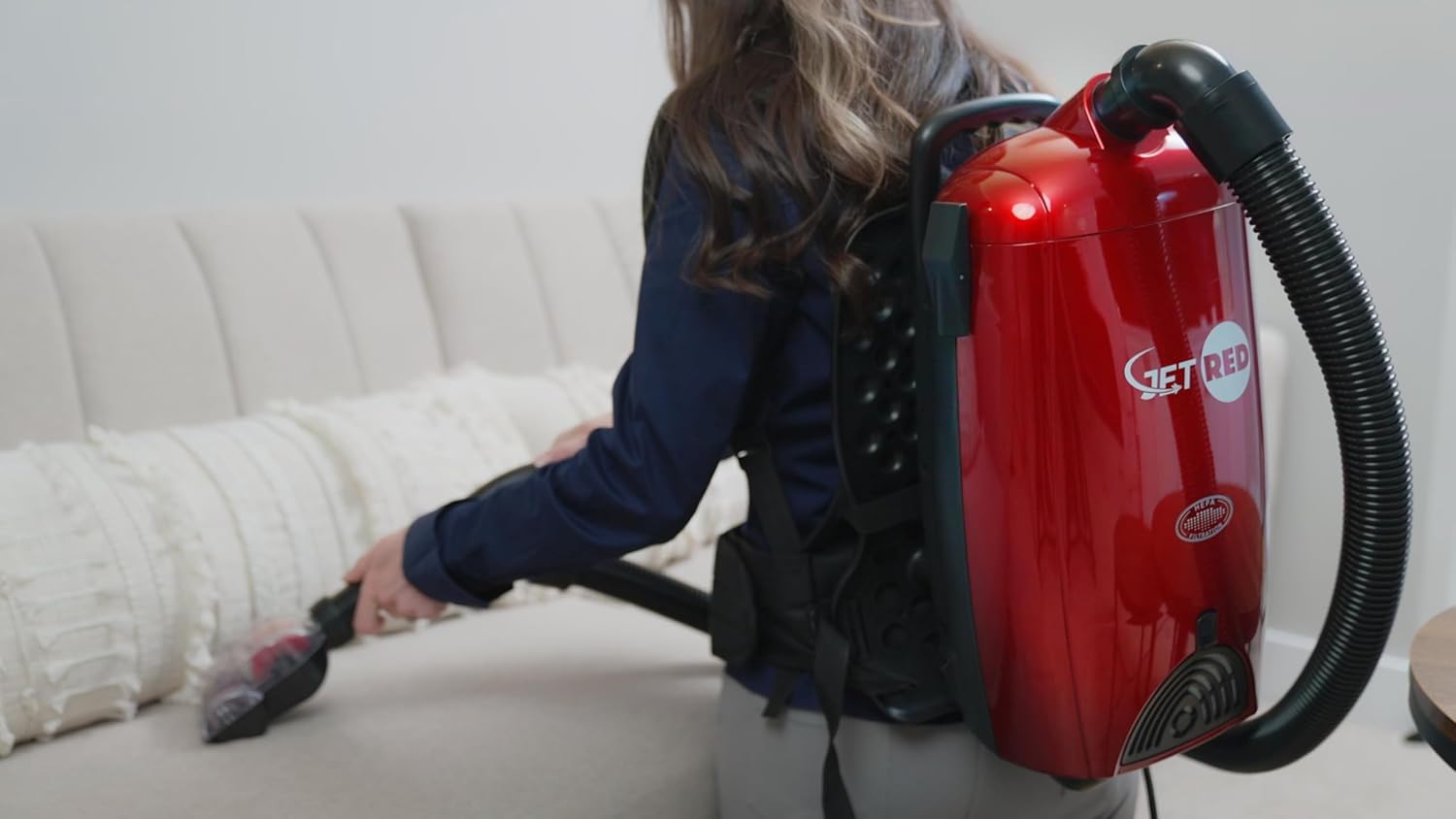Atrix Jet Red HEPA Backpack Vacuum