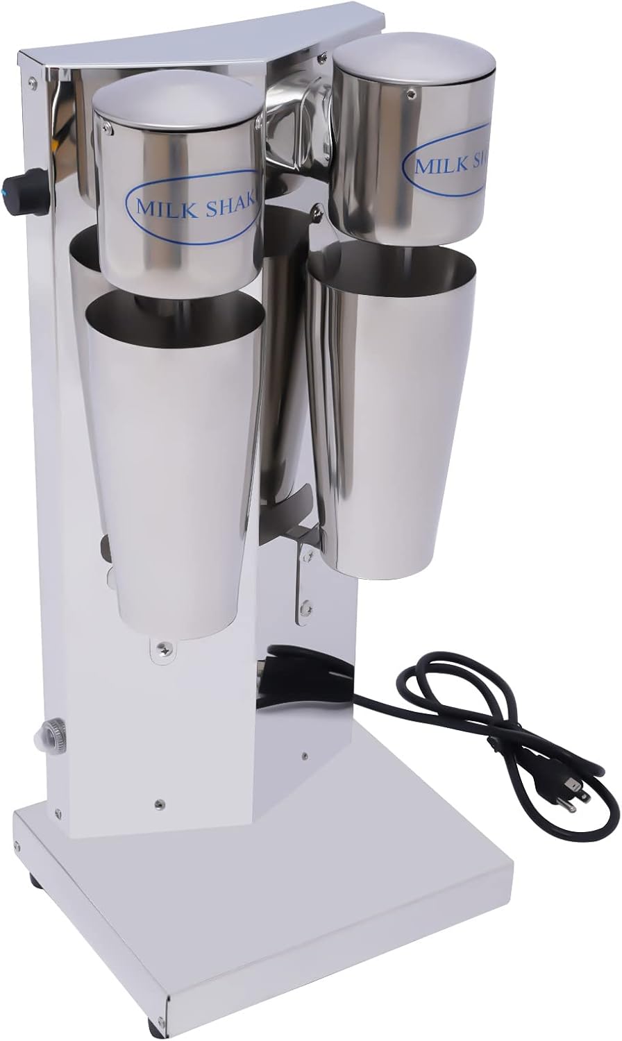 Milk Shaker Machine,110V 180W Commercial Stainless Steel Milkshake Blender Maker with 800ML Mixing Cup,16000Rpm Double Electric Head Drink Milkshake Mixer for Coffee Shops,Tea Stores,Dessert Stores