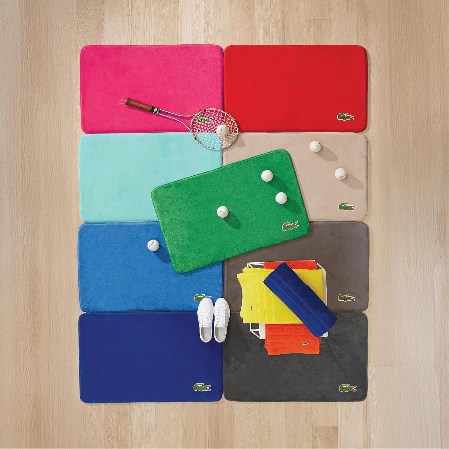 Lacoste Memory Foam Bath Rug – Ultra Soft Fleece Bathroom Mat with Embroidered Crocodile Logo, Super Absorbent, Non-Slip Backing, Machine Washable, Plush & Stylish 19