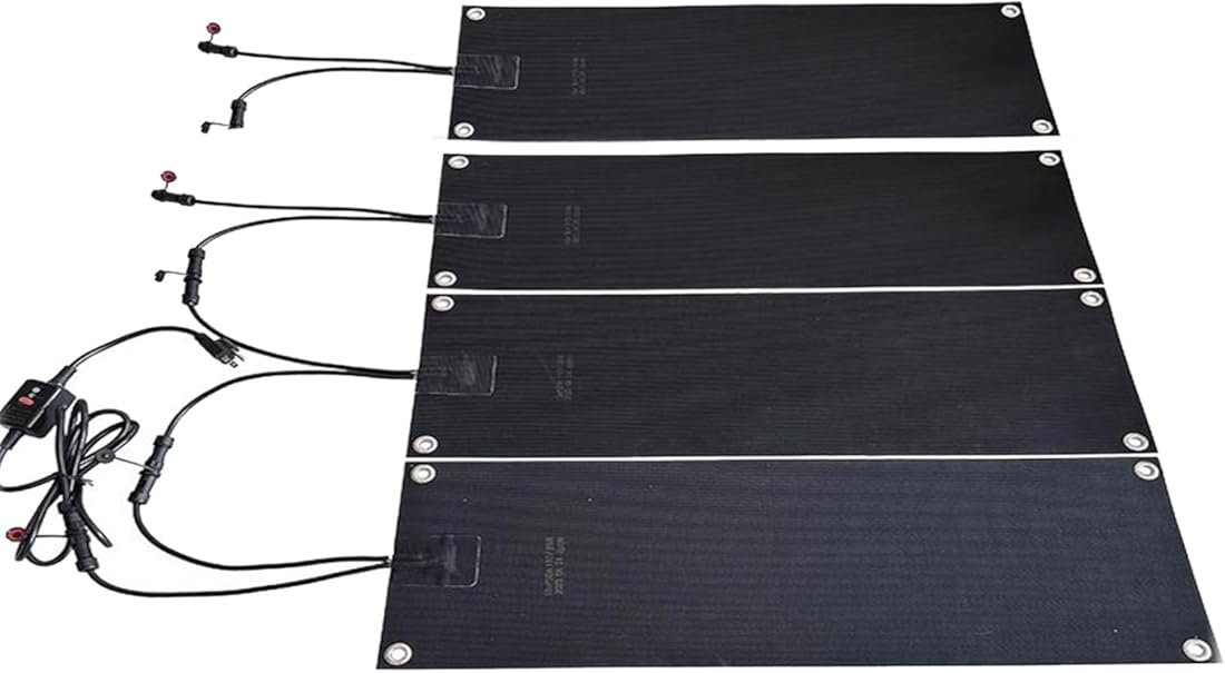 1/2/3/4/5 Pcs Heated Snow and Ice Melting Mats Outdoor Winter, Graphene Heating Electric Snow Melting Mats for Garden, Front Door, Stairs, Porch Outdoor Safer Walking, W/Power Cord