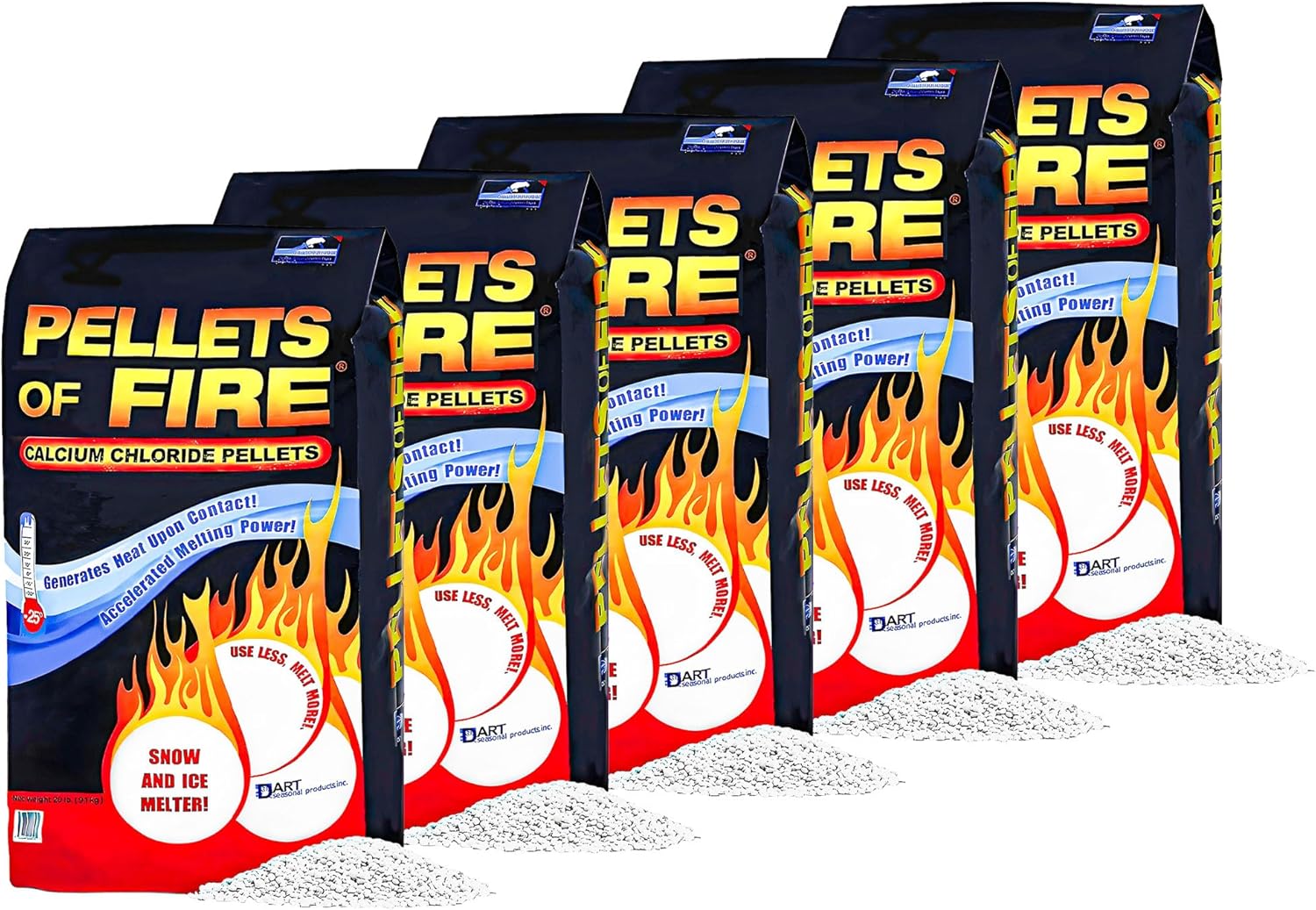 Snow Joe 5 Pack Snow & Ice Melter, Heat-Generating Pellets, Non-Staining Melt, 20 Lb Bag - Fast-Acting Ice Remover for Driveway, Concrete, Sidewalk, and Outdoor Spaces, CP20