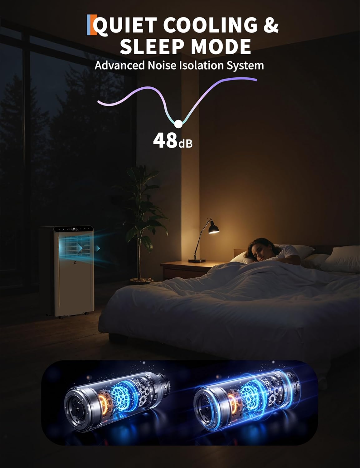 10,000 BTU Portable Air Conditioner, 3-In-1 Portable AC Units for Rooms with Fan, Dehumidifier, Cools Up to 450 Sq.Ft. Room Air Conditioner, Remote, Auto Swing, Quite Opration, Timer, Grey