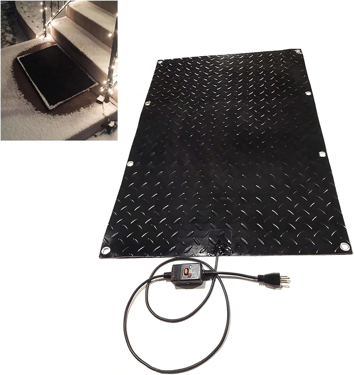 Heated Snow Melting Mats for Entrances, Non-Slip Rubber Snow Melt Heated Walkway Mats,Heated Outdoor Mats for Winter Walkways,Winter Removal and Ice Melt Products(Size:40 * 60 inch/101.6 * 152.4cm)