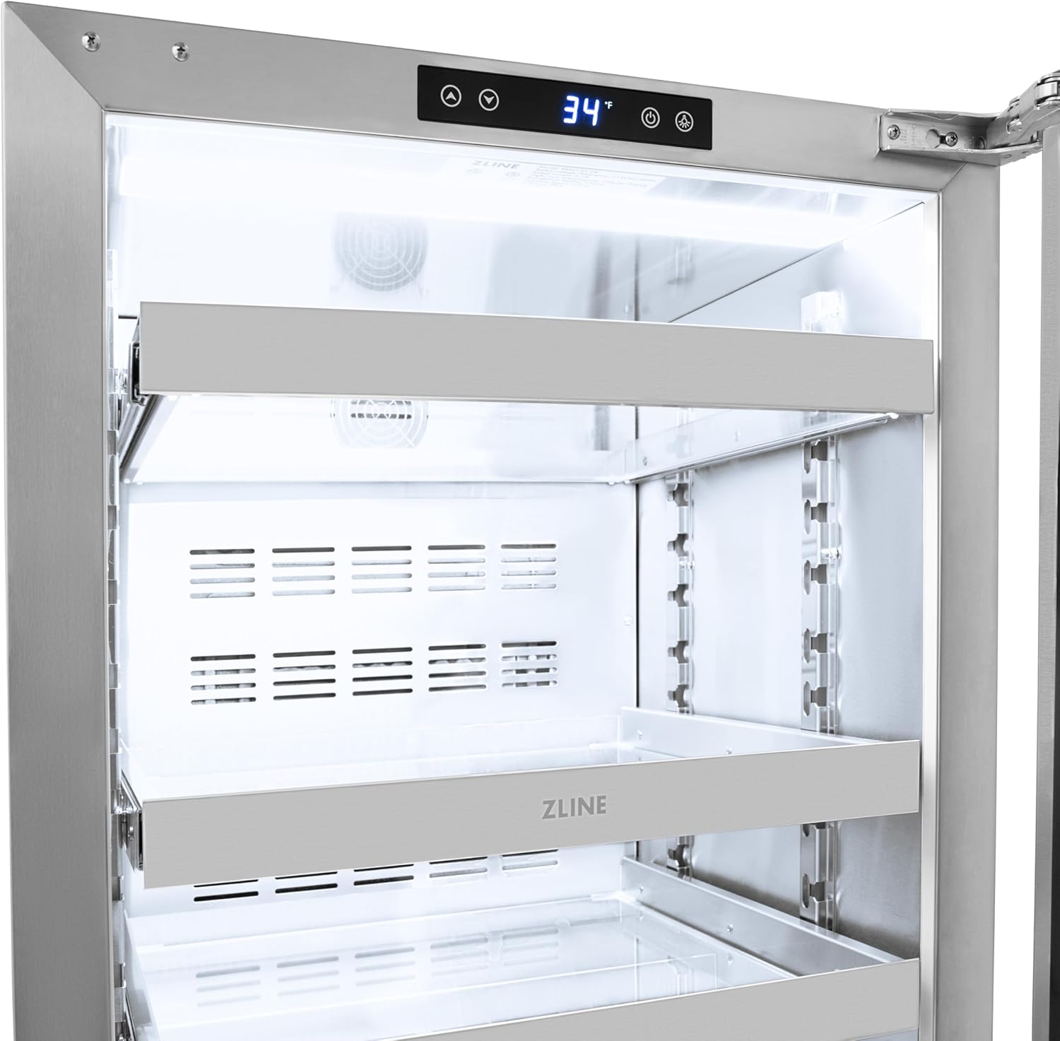 ZLINE Autograph Edition 24 in. Touchstone 151 Can Beverage Fridge With Solid Stainless Steel Door And Champagne Bronze Handle (RBSOZ-ST-24-CB)