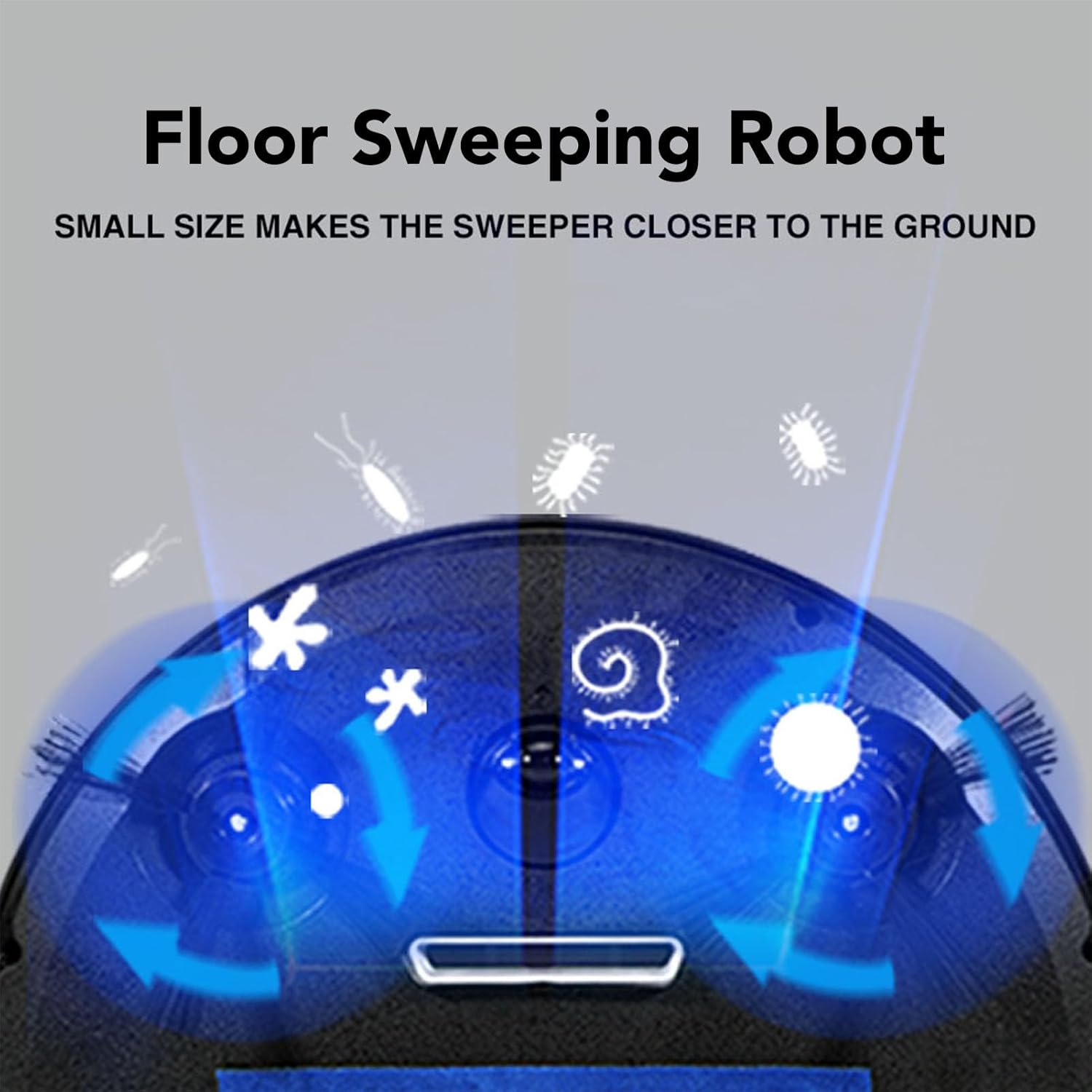 Smart Sweeping Robot Vacuum Mop 2 in 1 USB Rechargeable Strong Suction for Home Quiet Cleaning (Red)
