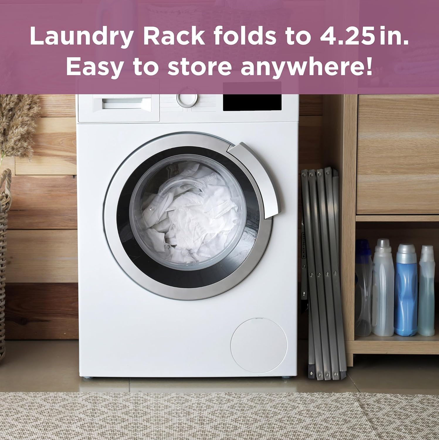 BLACK+DECKER 4-Tier Expandable Collapsible Clothes Drying Rack, Telescopic Height, Foldable Space-Saving Laundry Air Dryer for Towels, Shirts & Delicates – Durable Steel, No Tools Needed