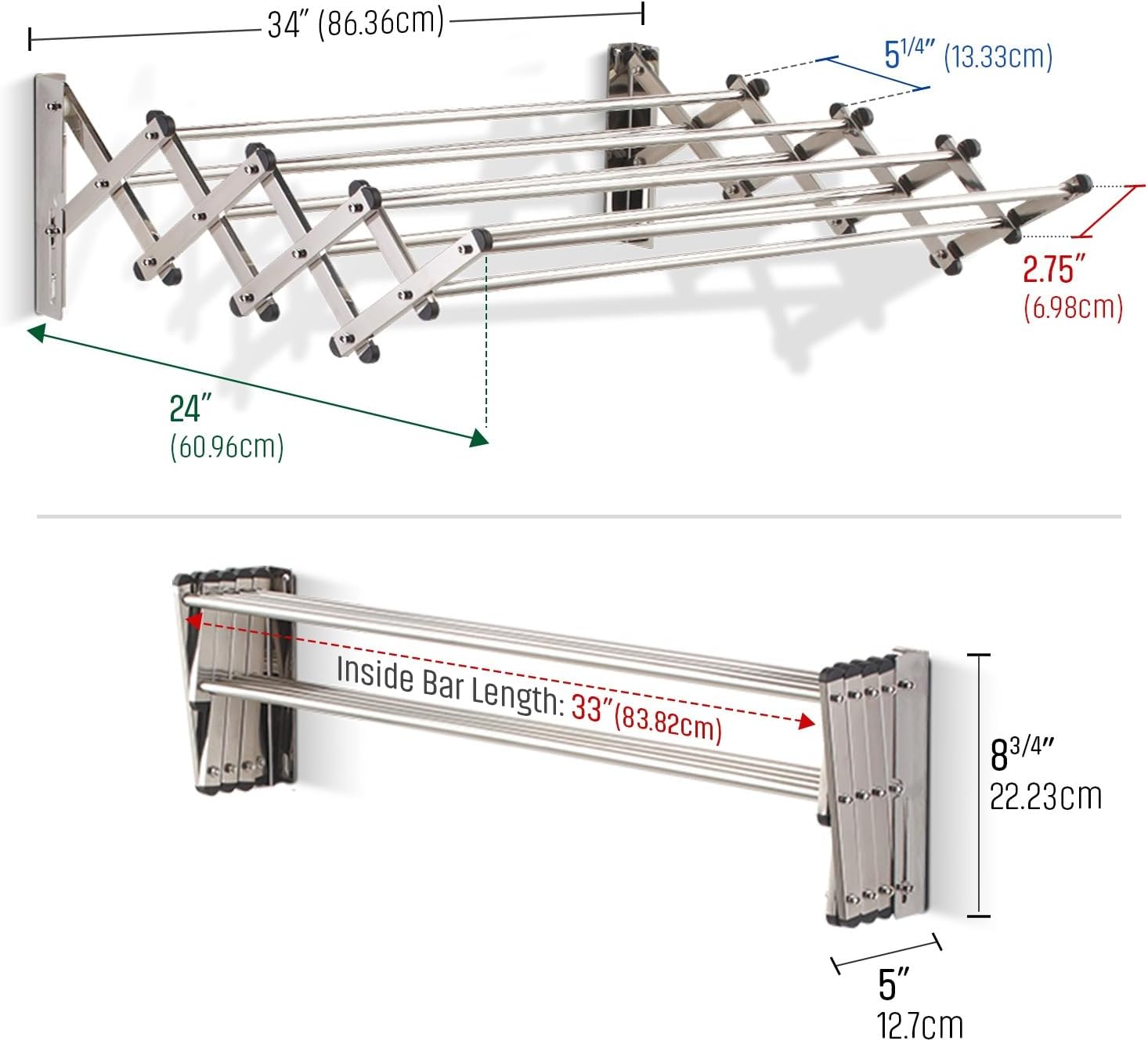 Smartsome | Wall Mounted | Clothes Drying Rack | 34
