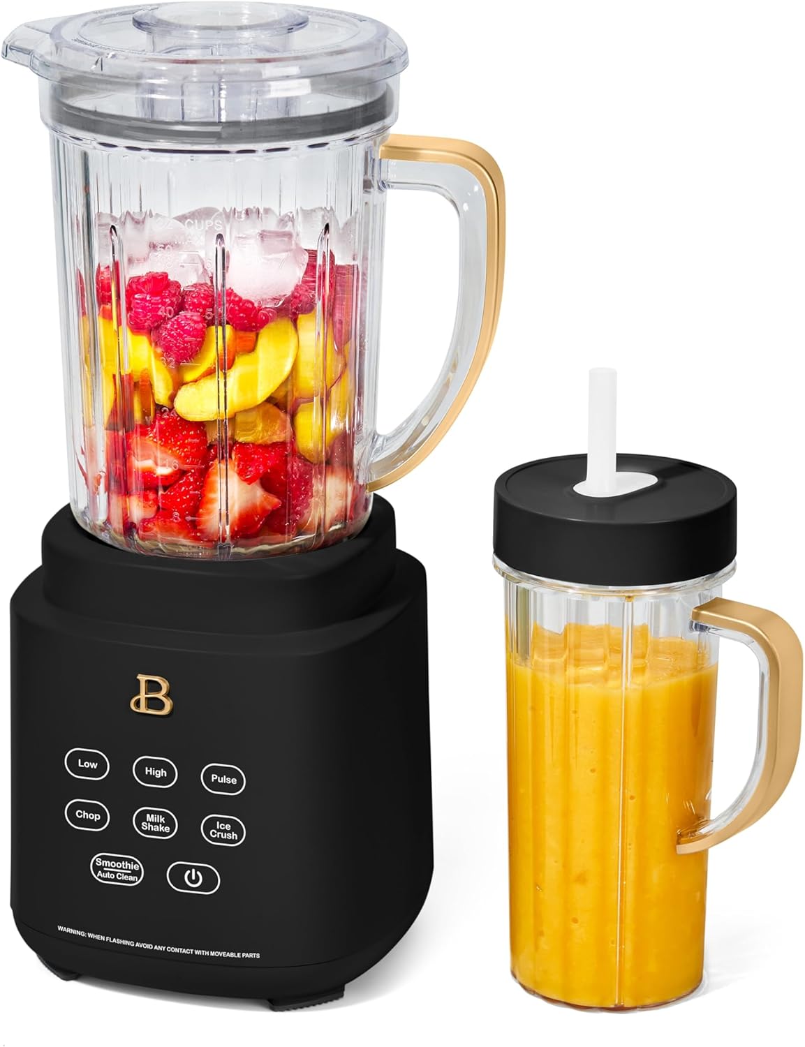 B'eautiful PowerExact Blender System with 700W Motor, 50oz Tritan Jar, 20oz Single-Serve Cup, BPA-free No Drippy Sippy Lid, 3 Speeds & 4 Pre-sets - PrecisionSense Technology (Black Sesame)