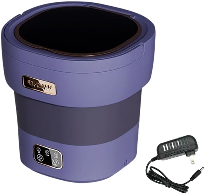 Portable Washing Machine, 12L Compact Automatic Washer with 3 Cleaning Modes, Quiet Operation & Power Spin, Ideal for Small Spaces, Delicate Clothes, and On-the-Go Laundry (Purple)