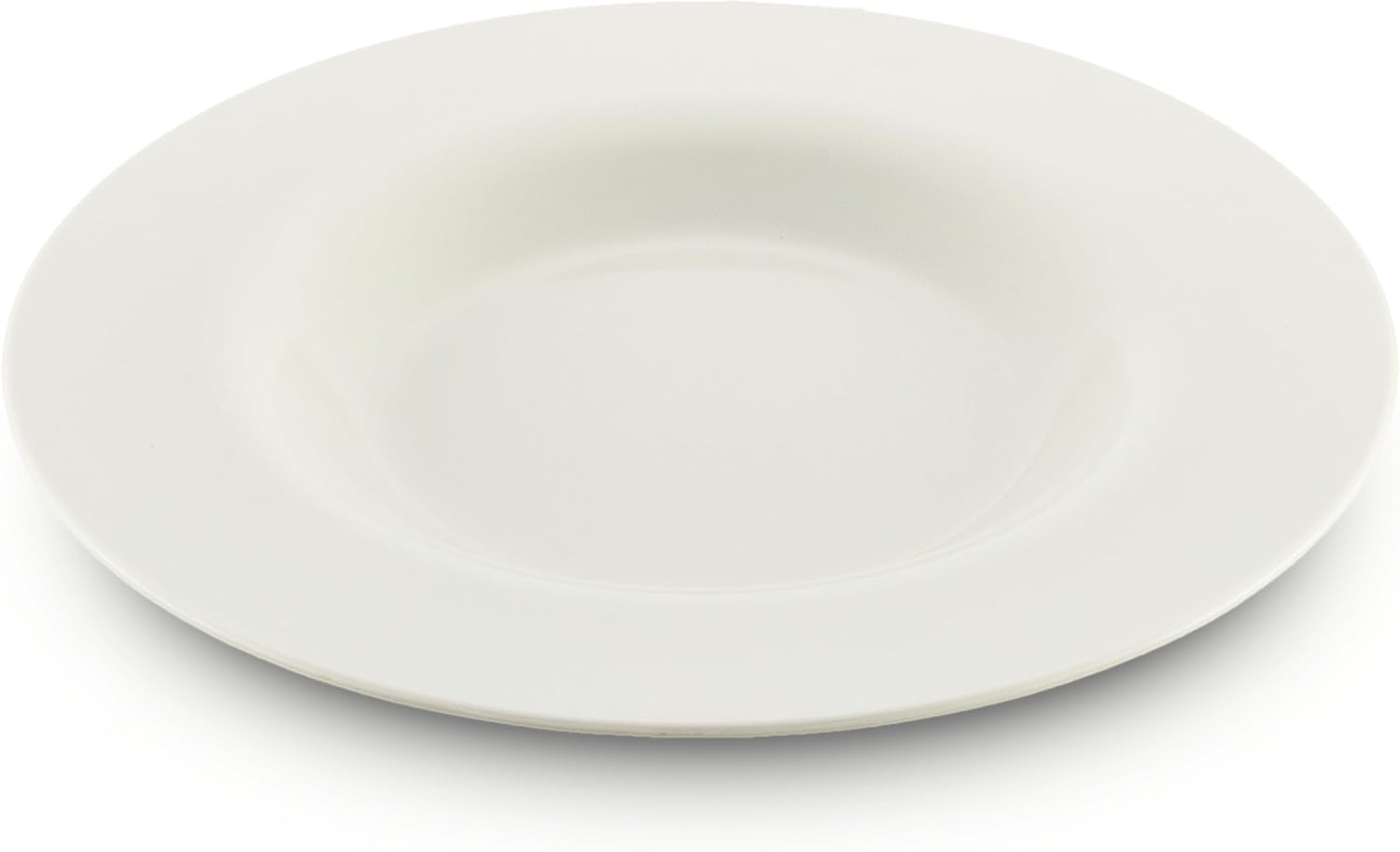Carlisle FoodService Products Sierrus Reusable Plastic Pasta Bowl Salad Bowl with Wide Rim for Restaurants and Home, Melamine, 20 Ounces, White, (Pack of 12)