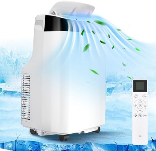 10000 Btu Portable Air Conditioner Cooling Up To 450 Sq. Ft, 3 In 1 Portable Ac Units Cooler Fan with 3 Speeds for Room, Indoor Air Conditioner Noise Down to 48db, Remote Control, (10000 Btu)