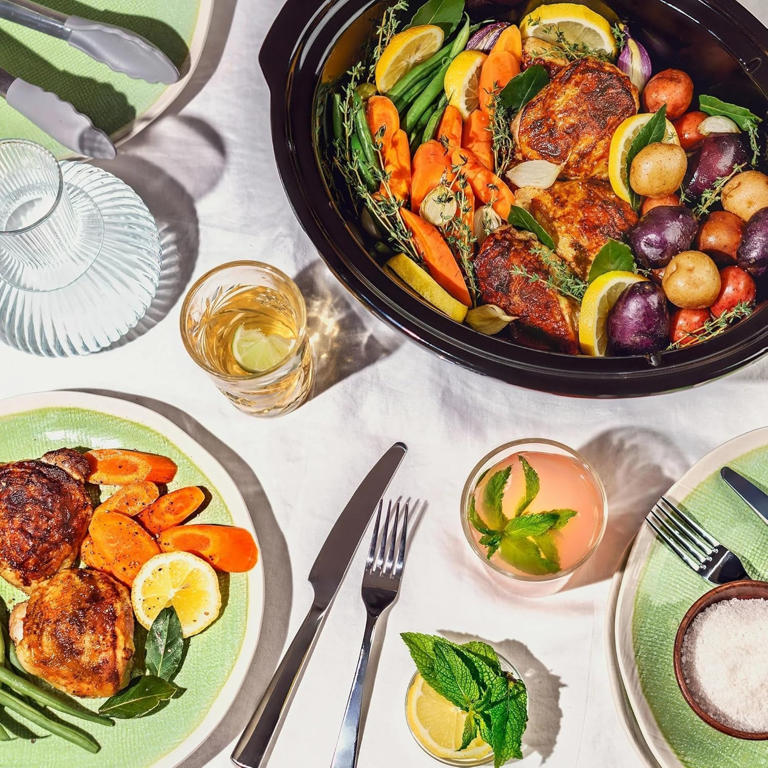 Beautiful 6 Qt Programmable Slow Cooker for Home & Kitchen, Digital Rice Cooker Small Appliance with Hot Pot and Simmer Pot Functions, Multi Use Kitchen Appliance (Wildflower Taupe)