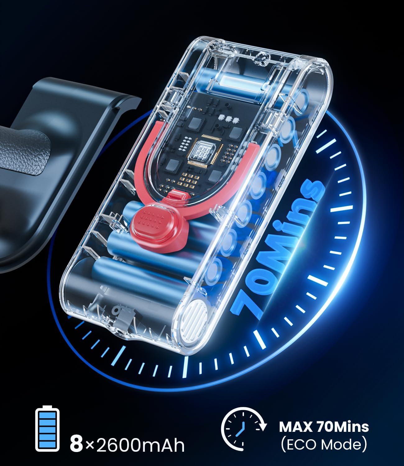 Cordless Vacuum Cleaner, 580W 48KPA 70Mins Vacuum Cleaners for Home, Cordless Stick Vacuum with Touch Screen, Anti-Tangle & Wall Mount Charge, Wireless Vacumm for Home/Pet Hair/Carpets/Floors