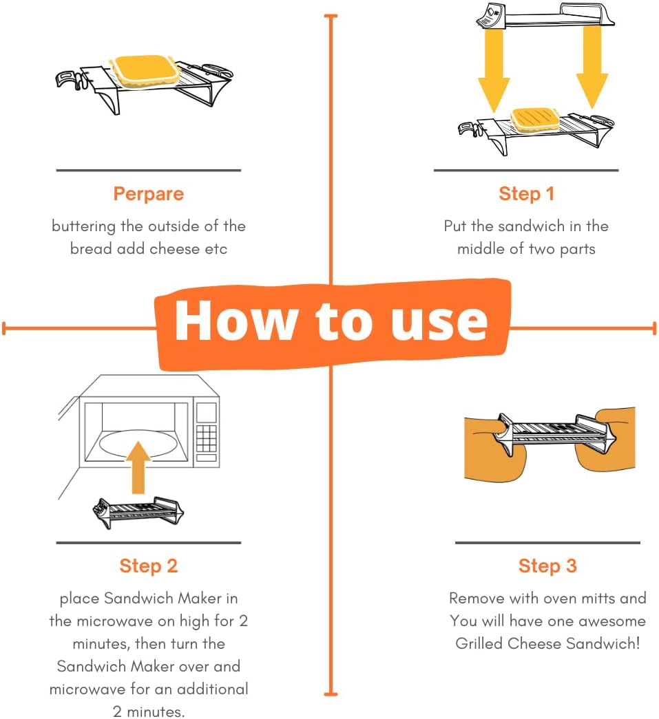 MACONEE 2-in-1 Microwave Cookware: Frying Pan Skillet with Panini Press for Grilling, Reheating, and Crispy Sandwiches