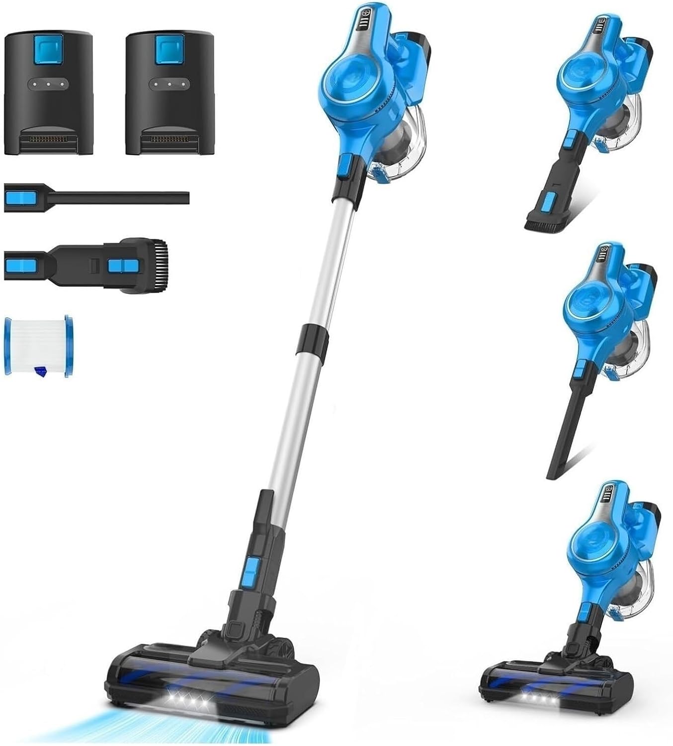 Cordless Vacuum Cleaner, Compatible With INSE S63 300W Stick, 30Kpa Strong Suction With 2 Batteries, Up To 90min Runtime For Hardwood Floor, Home & Car Cleaning(AU)