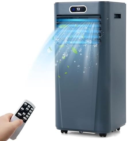 DORTALA Portable Air Conditioner 8000 BTU, 3-in-1 AC Unit with Remote Control, Dehumidifier, 24H Timer, Window Kit, Standing AC Cooling Unit for Home Office, Dark Blue