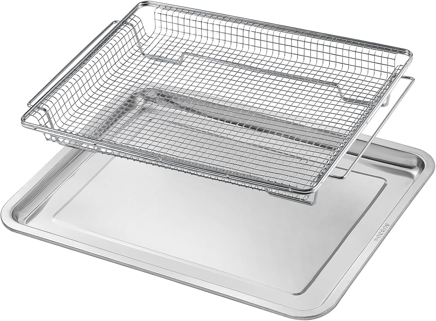 Atgestore W11548747 Air Fryer Basket Replacement for Whirlpool Kitchenaid Oven Parts 18.5’’x12.8’’ Mesh Basket 304 Stainless Steel Air Fryer Tray Range Stove Toaster Oven Rack Grill Pan Crumb Tray